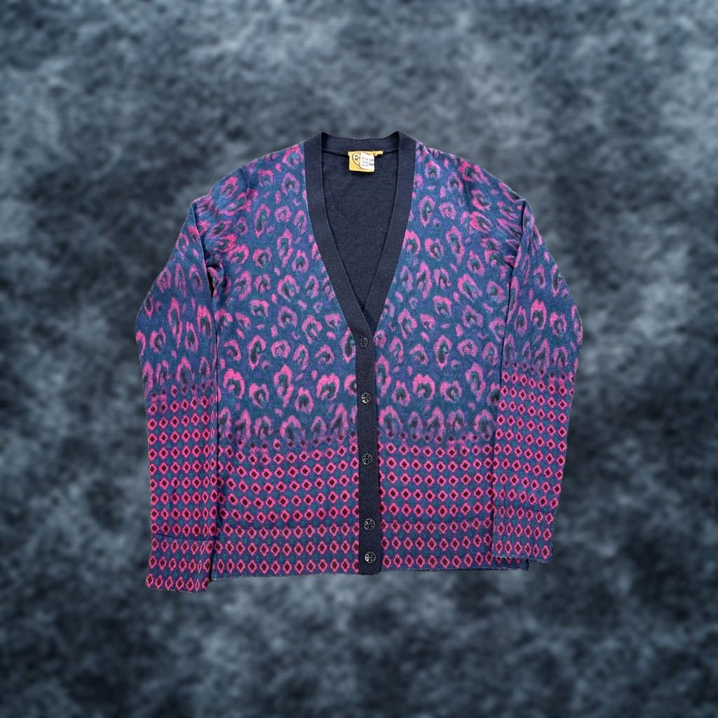 Tory Burch Tory Burch Cardigan Womens M Merino Wool Leopard Animal Print Purple Knit Button V-Neck Regular Sweatery Casual Ladies Women Size M / US 6-8 / IT 42-44 - 1 Thumbnail