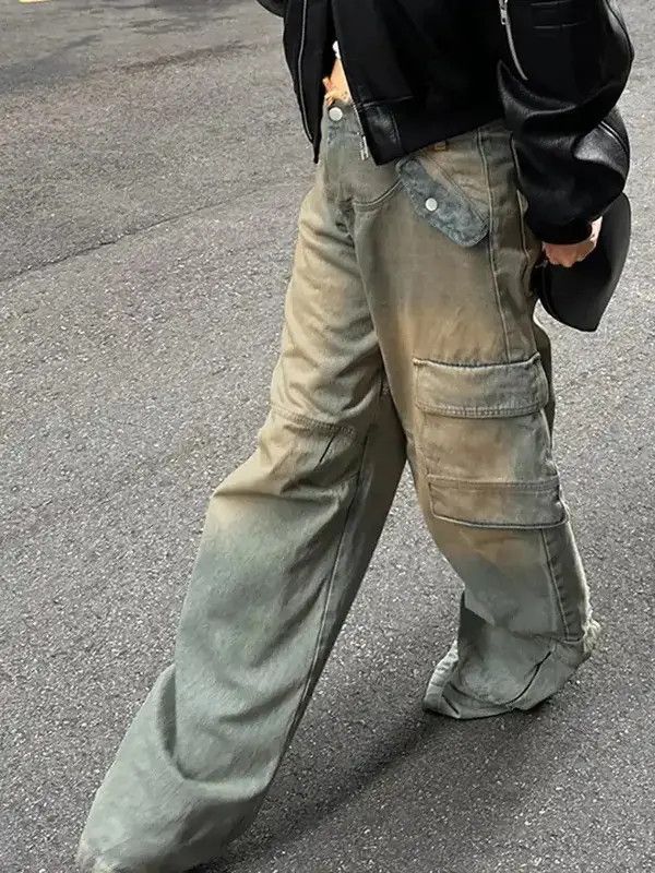 Designer × Japanese Brand × Vintage Y2K Baggy Pockets Patchwork Jeans Unisex Size US 29 - 2 Thumbnail