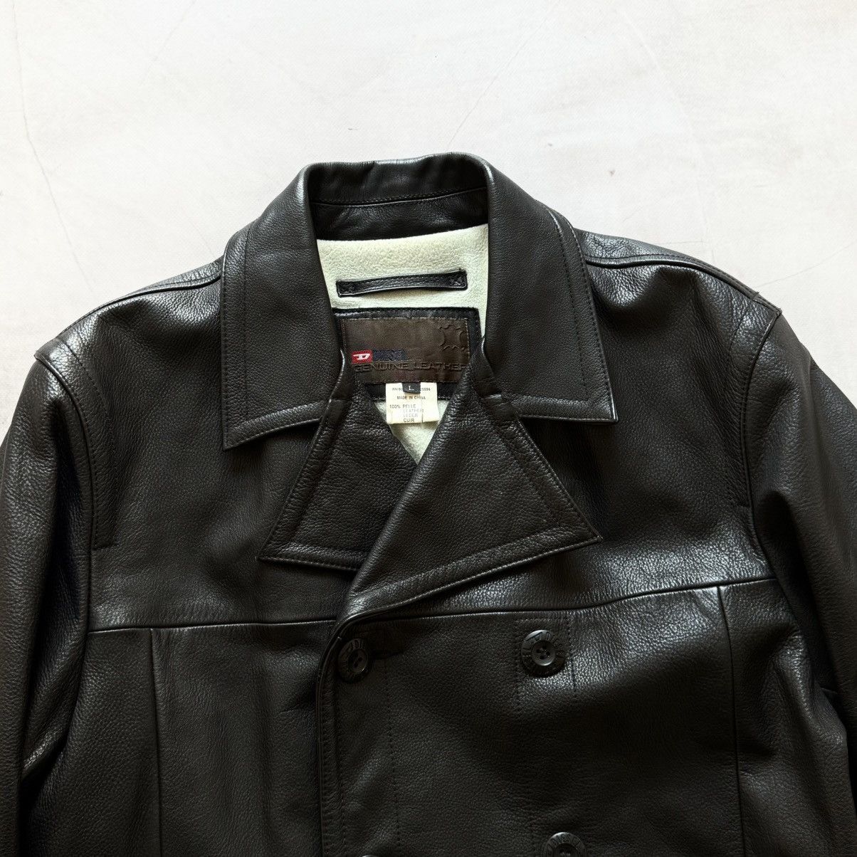 Diesel Vintage 90s Diesel Double Breasted Coat Leather Y2K Jacket Size US L / EU 52-54 / 3 - 7 Thumbnail