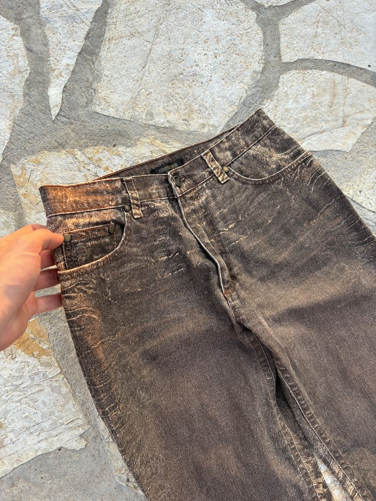 Japanese Brand × Roberto Cavalli 2000s Vintage Japan Wide Leg Y2K Faded Roberto Cavalii Pants Size US 32 / EU 48 - 3 Thumbnail