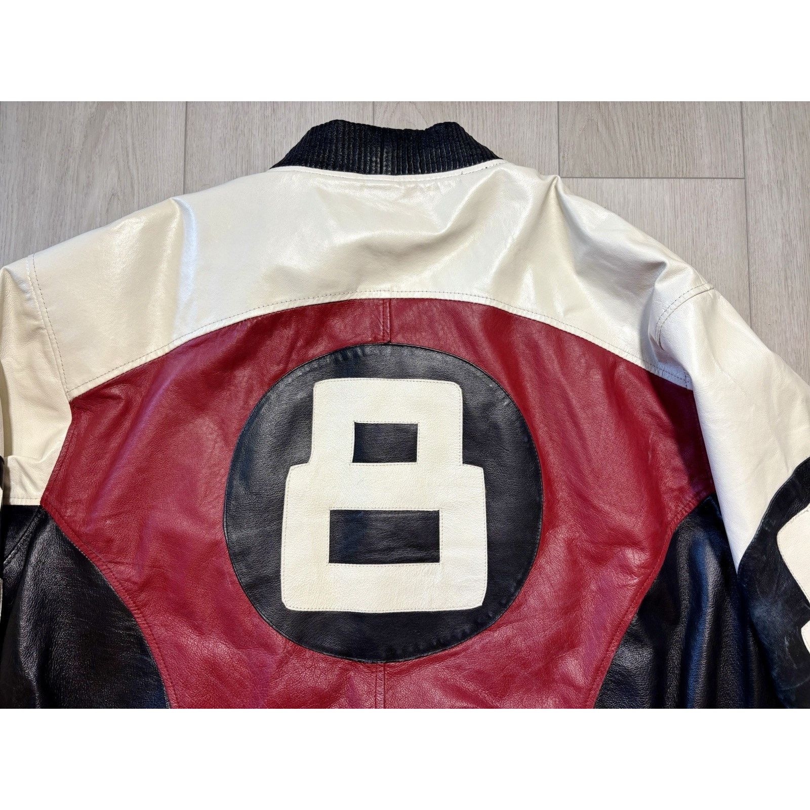 Other David Puddy Seinfeld Style 8 Ball Leather Jacket VTG 3XL Size US XXL / EU 58 / 5 - 12 Thumbnail