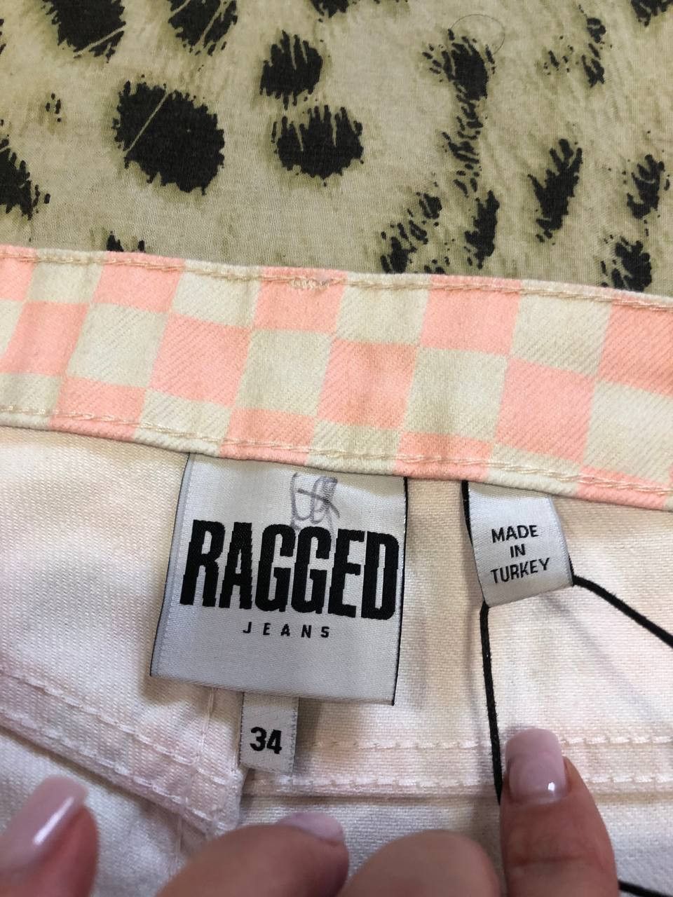 The Ragged Priest The Ragged Priest FASHION Pink and Cream Checkered Jeans Size 34" / US 12 / IT 48 - 2 Thumbnail