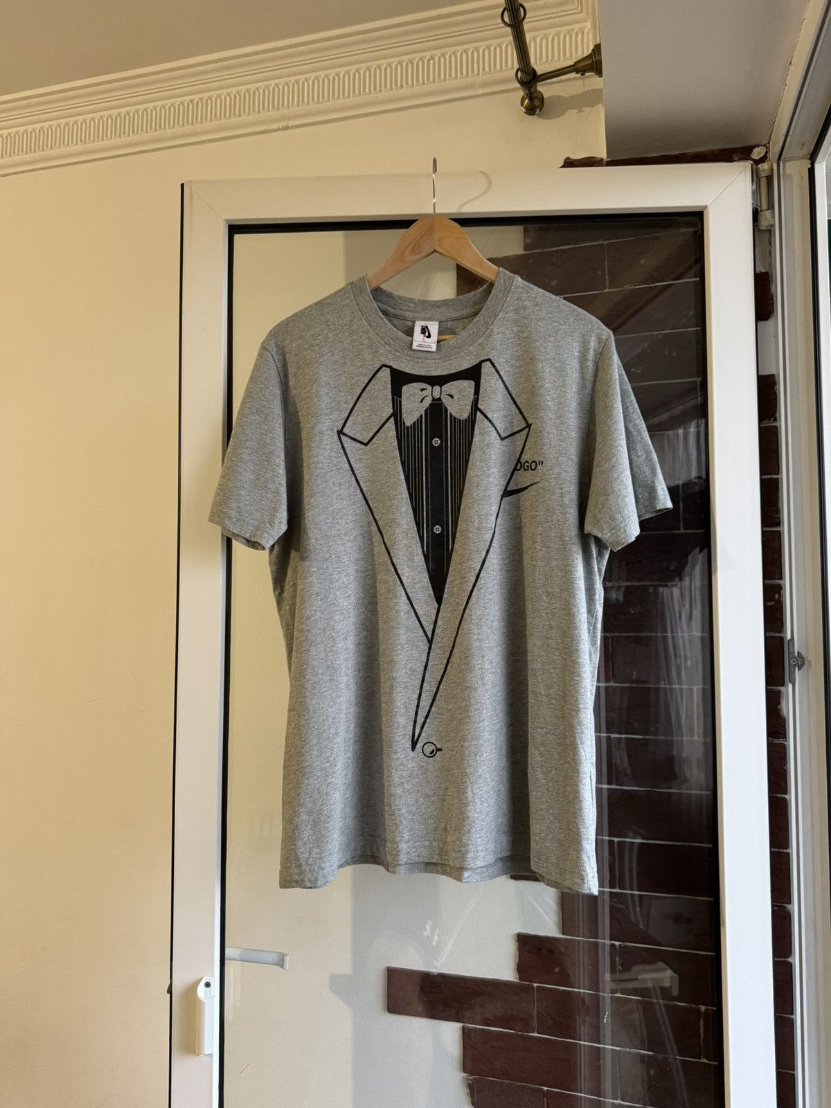Nike × Off-White Nike x Off-White Virgil Ablo Logo gray Tshirt Size US L / EU 52-54 / 3 - 12 Thumbnail