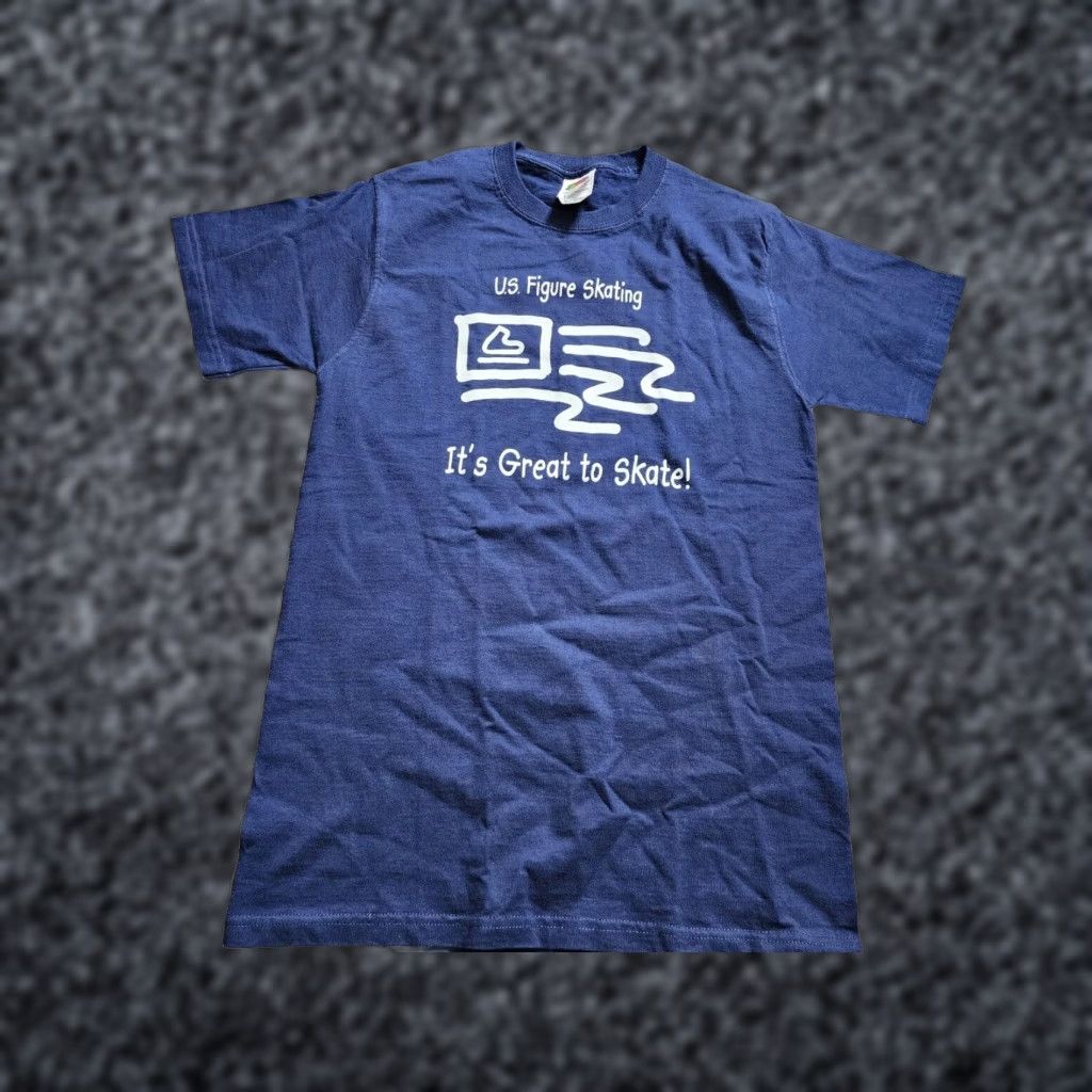 Fruit Of The Loom Fruit of the Loom Shirt Mens S Blue Figure Skating Double Sided It's Great To Skate Size US S / EU 44-46 / 1 - 1 Thumbnail