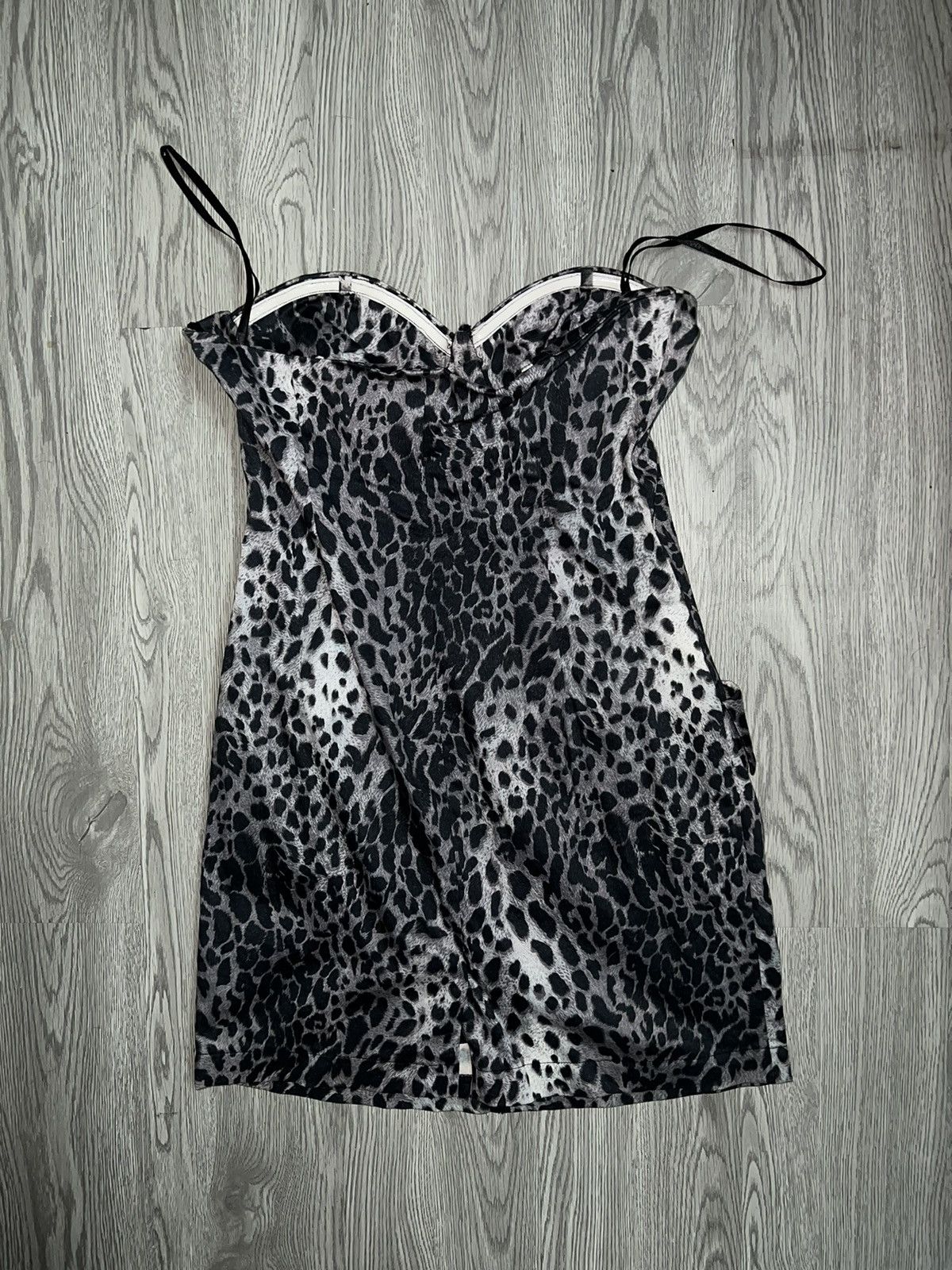 Japanese Brand Vintage Y2K Leopard strapless dress 🖤🐆 Size M / US 6-8 / IT 42-44 - 12 Thumbnail