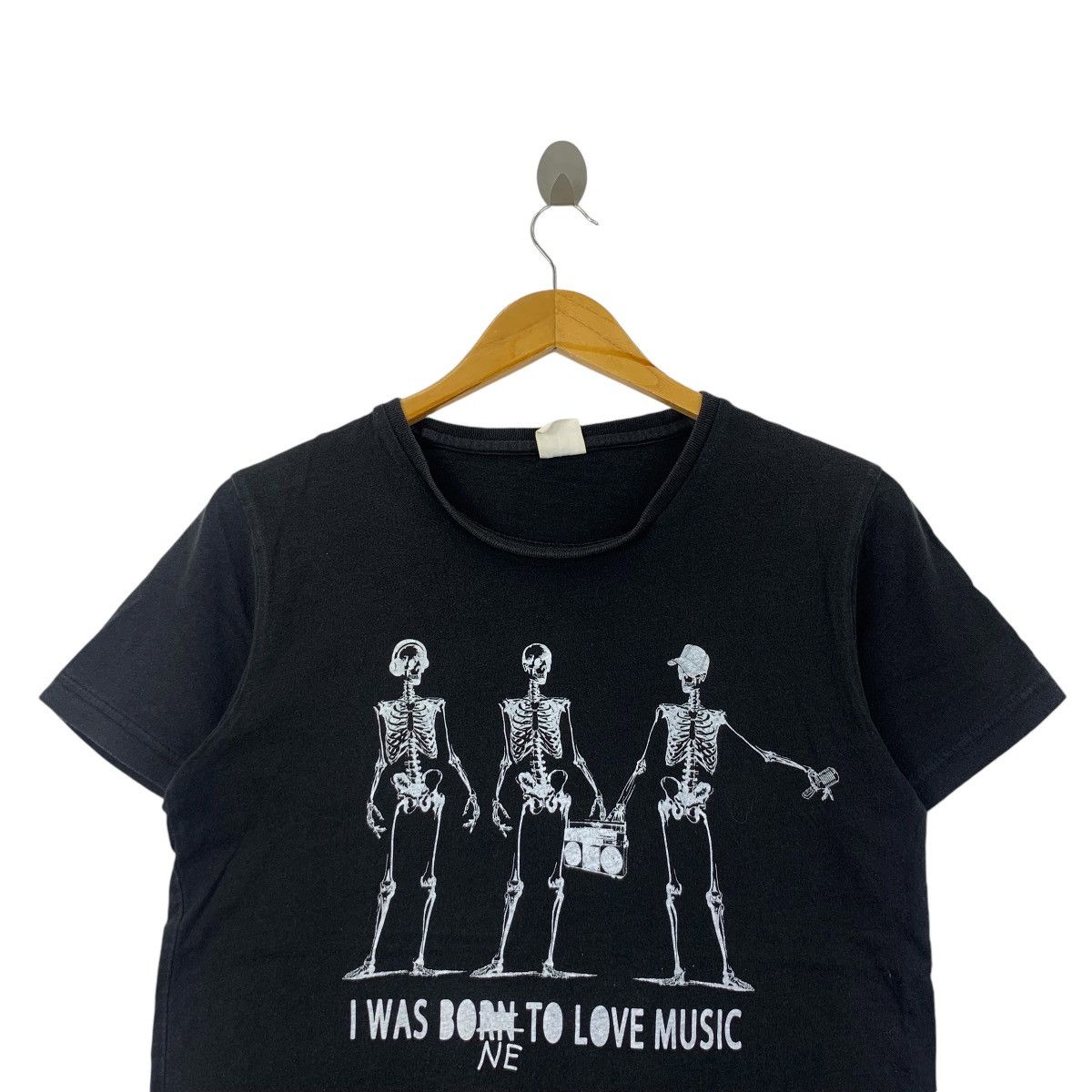 Vintage I WAS BORN TO LOVE MUSIC Bones Hip Hop Rap Tee Shirt Size L / US 10 / IT 46 - 2 Thumbnail