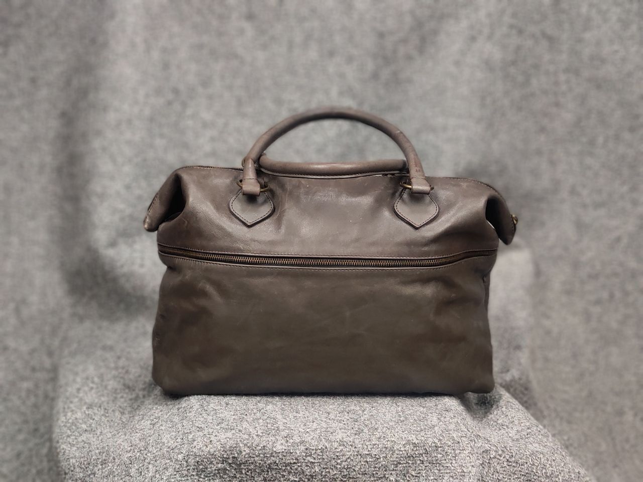 Miss Sixty Miss Sixty Vintage Y2K Dark Leather Oversized Zip Handbag Size ONE SIZE - 9 Thumbnail