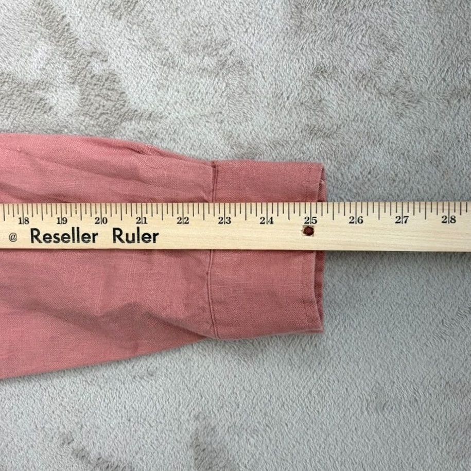 Pinko Alex Crane Playa Shirt Pink French Linen 100% - Button-Down Long Sleeve Men L Regular Size US L / EU 52-54 / 3 - 5 Thumbnail