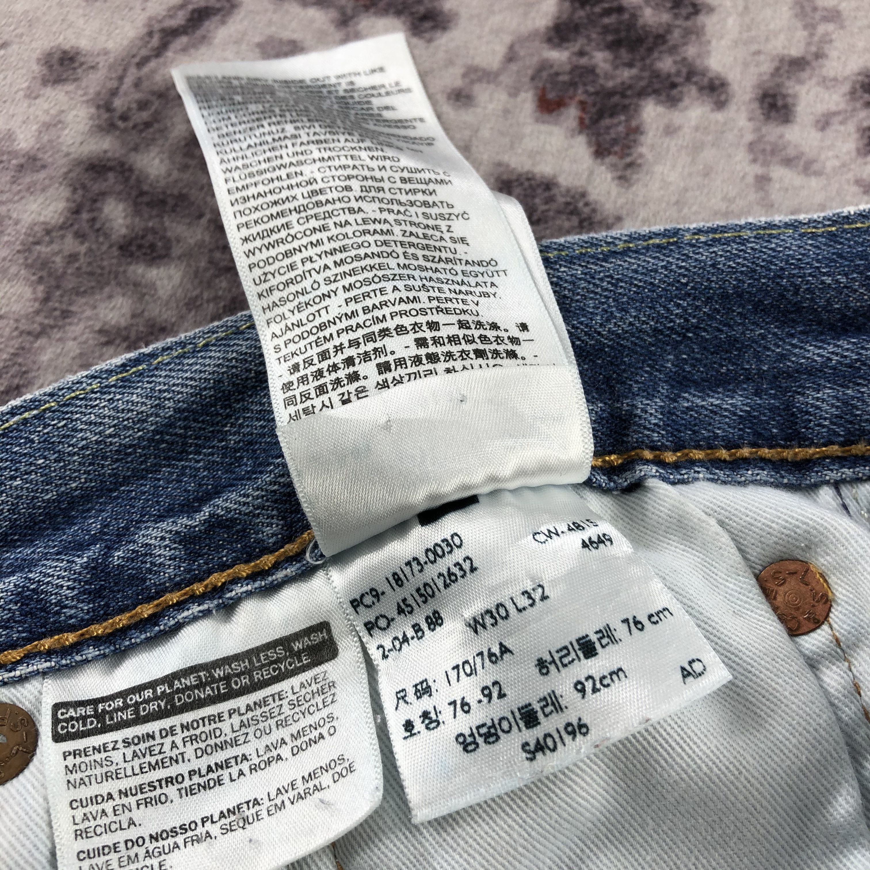 Levi's Vintage Blue Wash Levis 501 Jeans-JM2767 Size US 31 - 14 Thumbnail