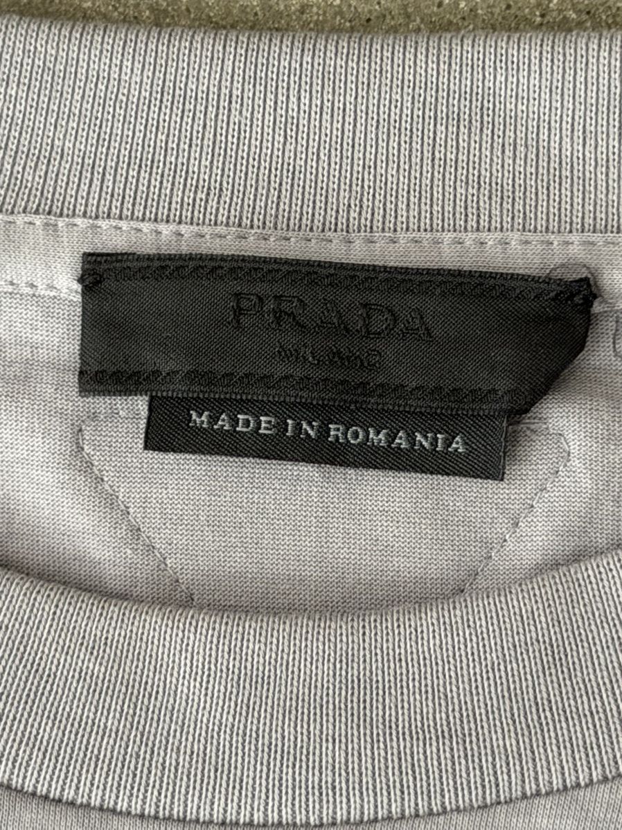 Prada ARCHIVAL!Prada Grey Printed Cotton Jersey T-Shirt Size US XXL / EU 58 / 5 - 3 Thumbnail