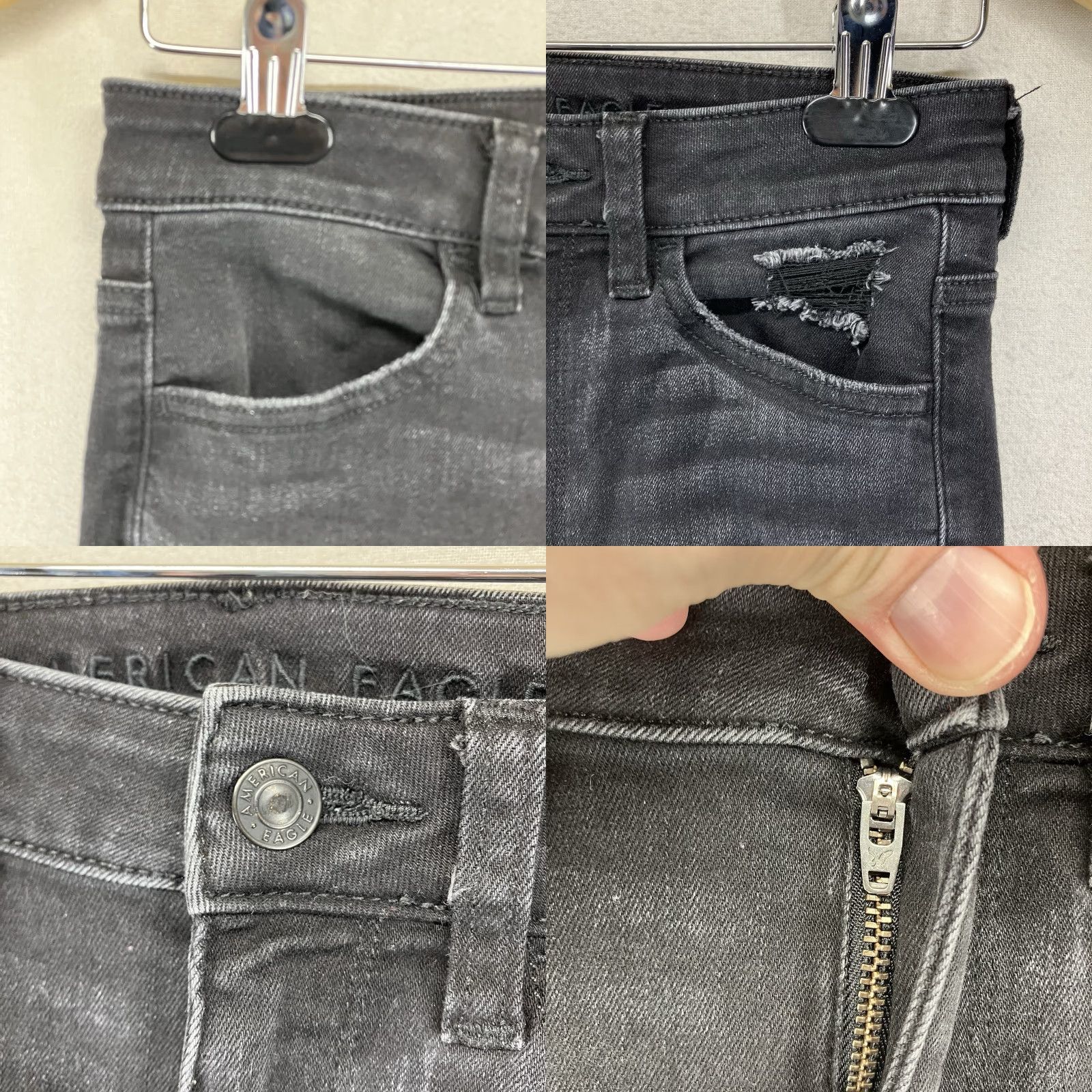 American Eagle Outfitters American Eagle Next Level Stretch Super Hi Rise Jeggings 6 Short Distressed Women Size 28" / US 6 / IT 42 - 8 Thumbnail