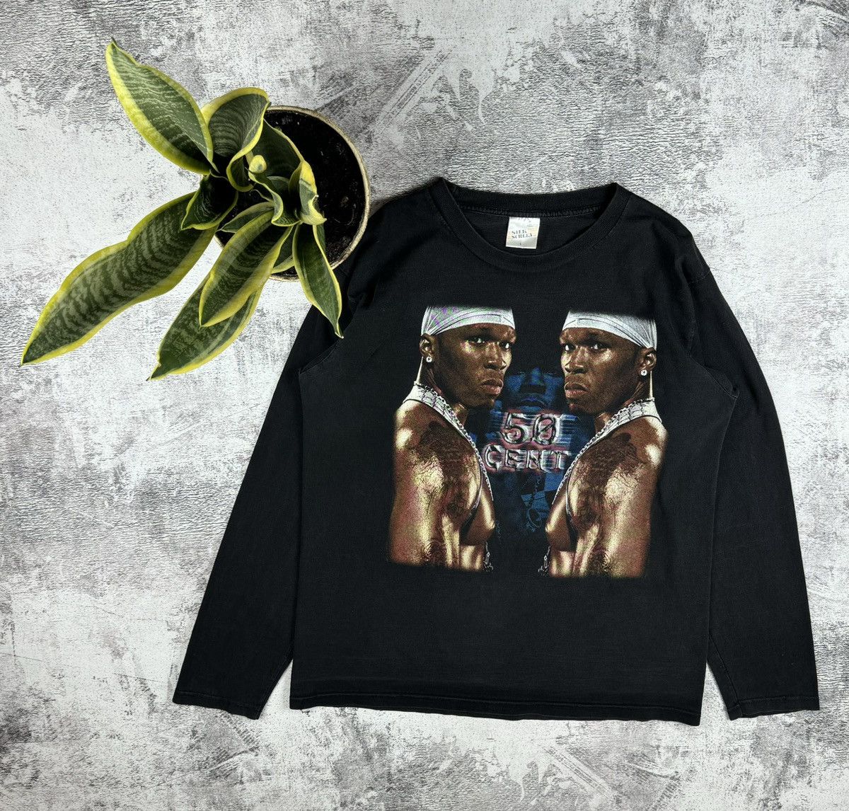 50 Cent Vintage 50 Cent Rap 90S Faded Silk Stars Longsleeve T Shirt Size US L / EU 52-54 / 3 - 1 Thumbnail