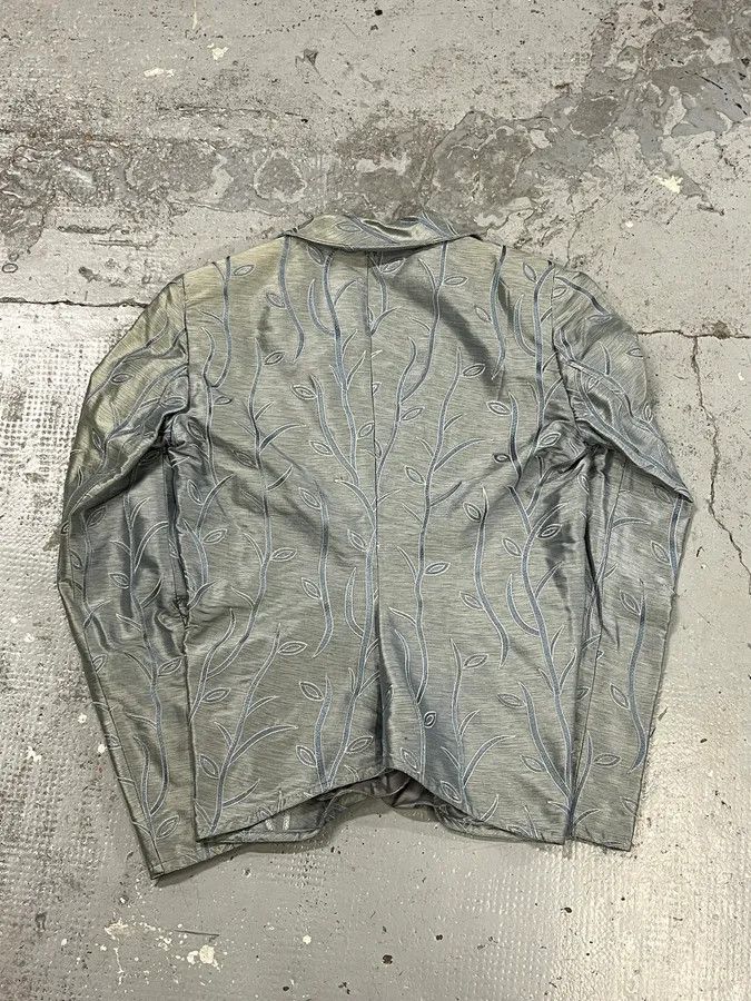 Emporio Armani SS2005 Emporio Armani Tree Branches Blue Silver Suit Jacket Size XS / US 0-2 / IT 36-38 - 5 Thumbnail