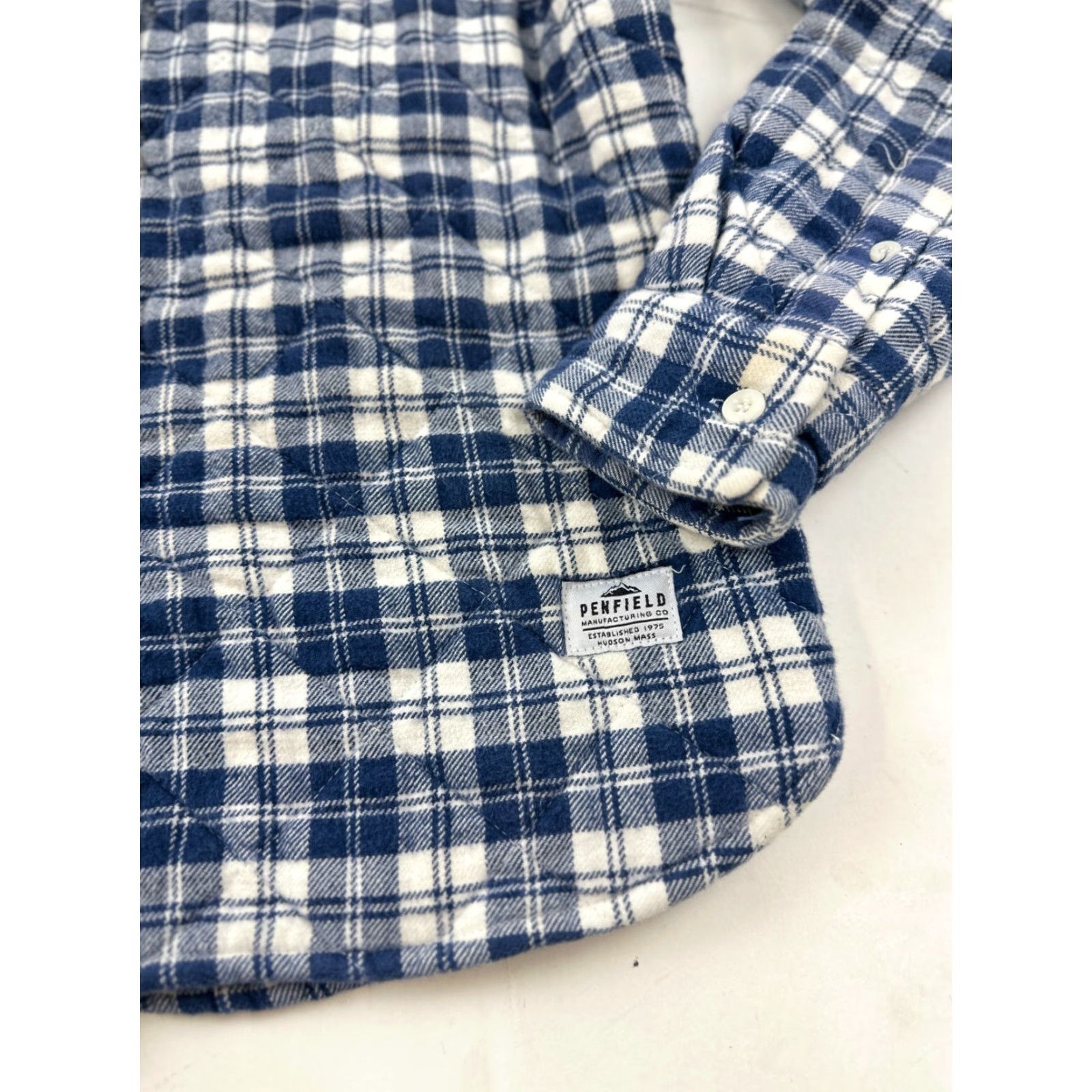 Penfield Penfield Shacket Womens Medium Blue White Plaid Quilted Flannel Boyfriend Fit Size M / US 6-8 / IT 42-44 - 3 Thumbnail