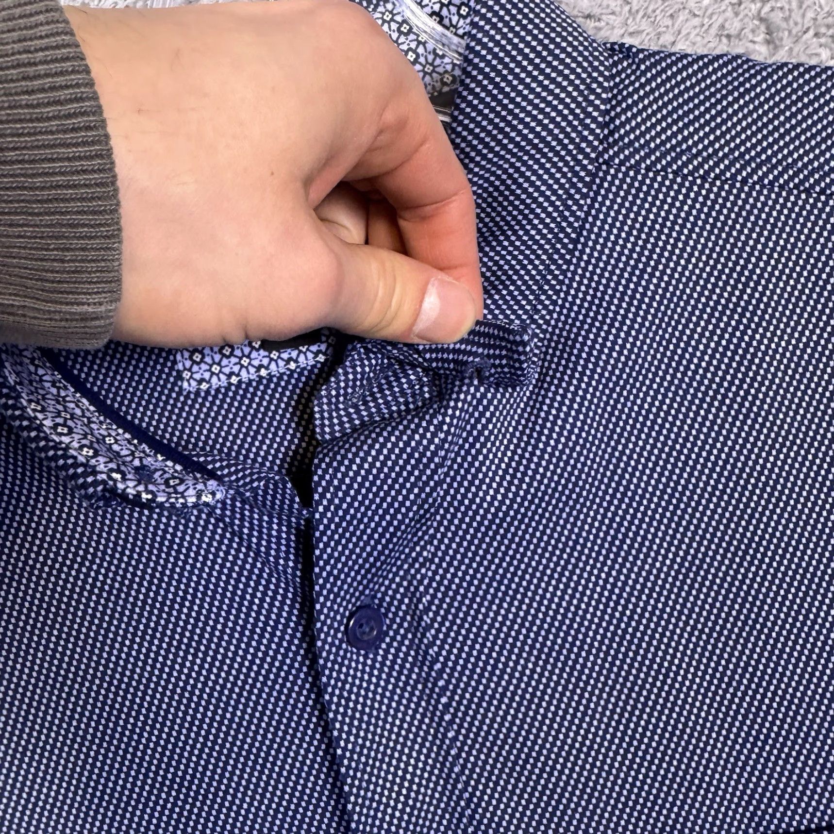 Johnston & Murphy Johnston & Murphy Shirt Men M XC Flex Stretch Preppy Flip Cuff Geometric Casual Size US M / EU 48-50 / 2 - 7 Thumbnail