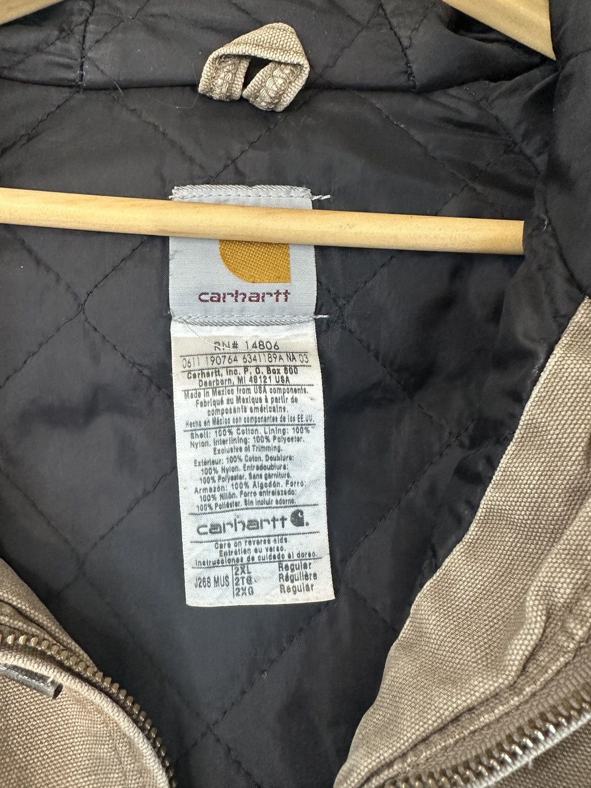 Carhartt VINTAGE DISTRESSED CARHARTT JACKET FULL ZIPPER HOODIE Size US XXL / EU 58 / 5 - 6 Thumbnail