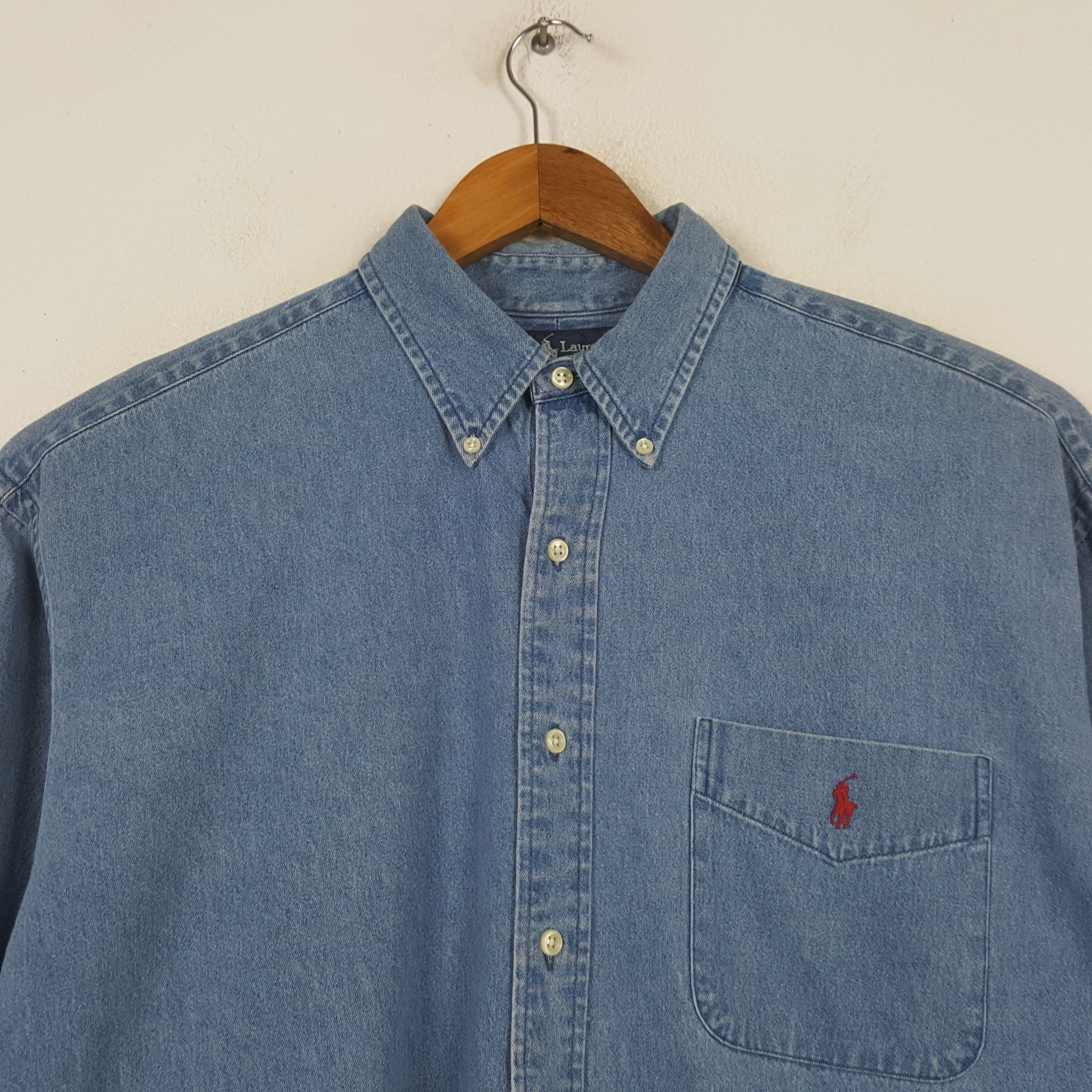 Polo Ralph Lauren Vintage Polo by Ralph Lauren Fashion Brand Denim Polos 31 Size US XXL / EU 58 / 5 - 2 Thumbnail