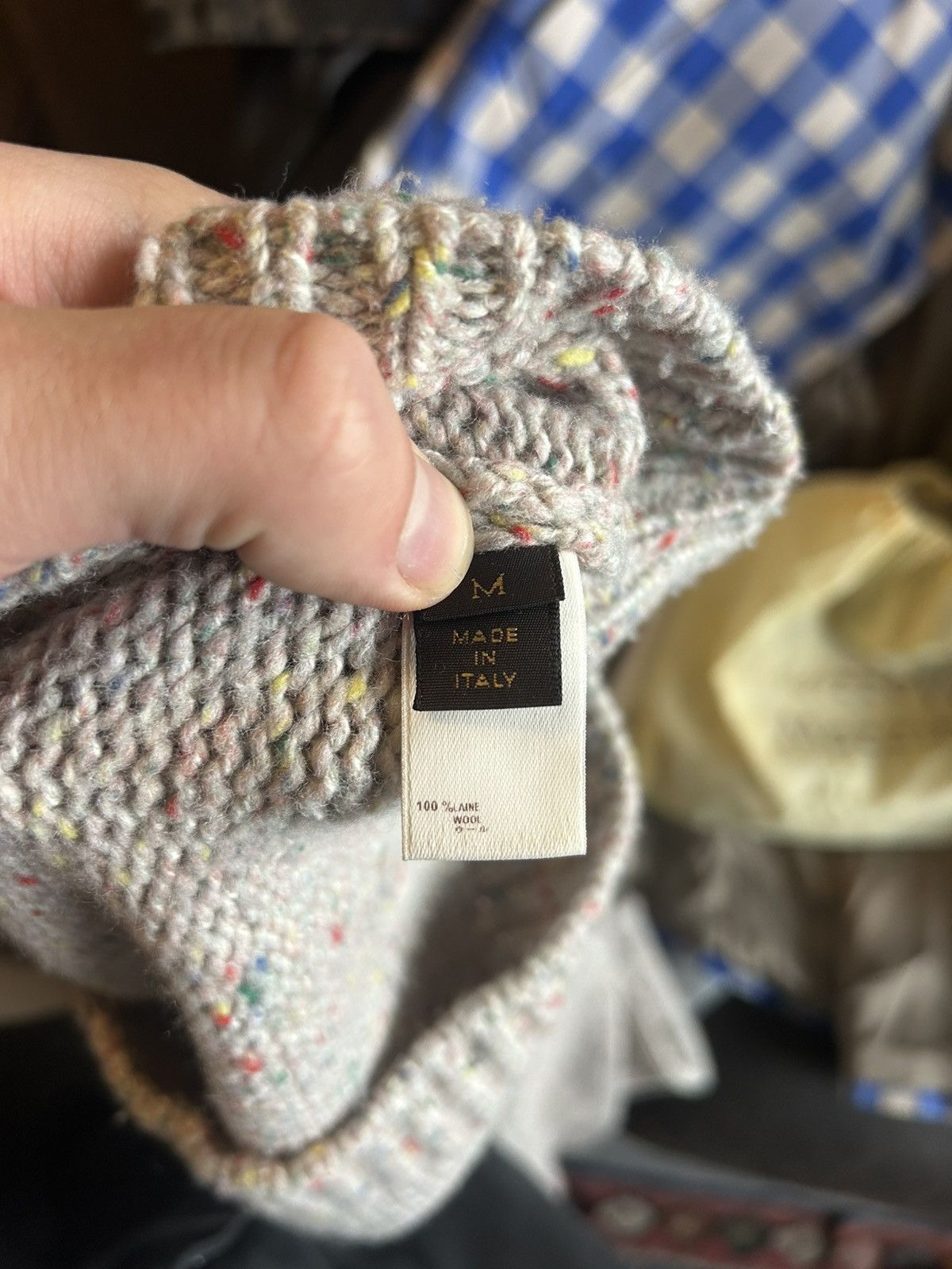 Louis Vuitton Multicolor Speckled Wool V-Neck Sweater Size US M / EU 48-50 / 2 - 14 Thumbnail