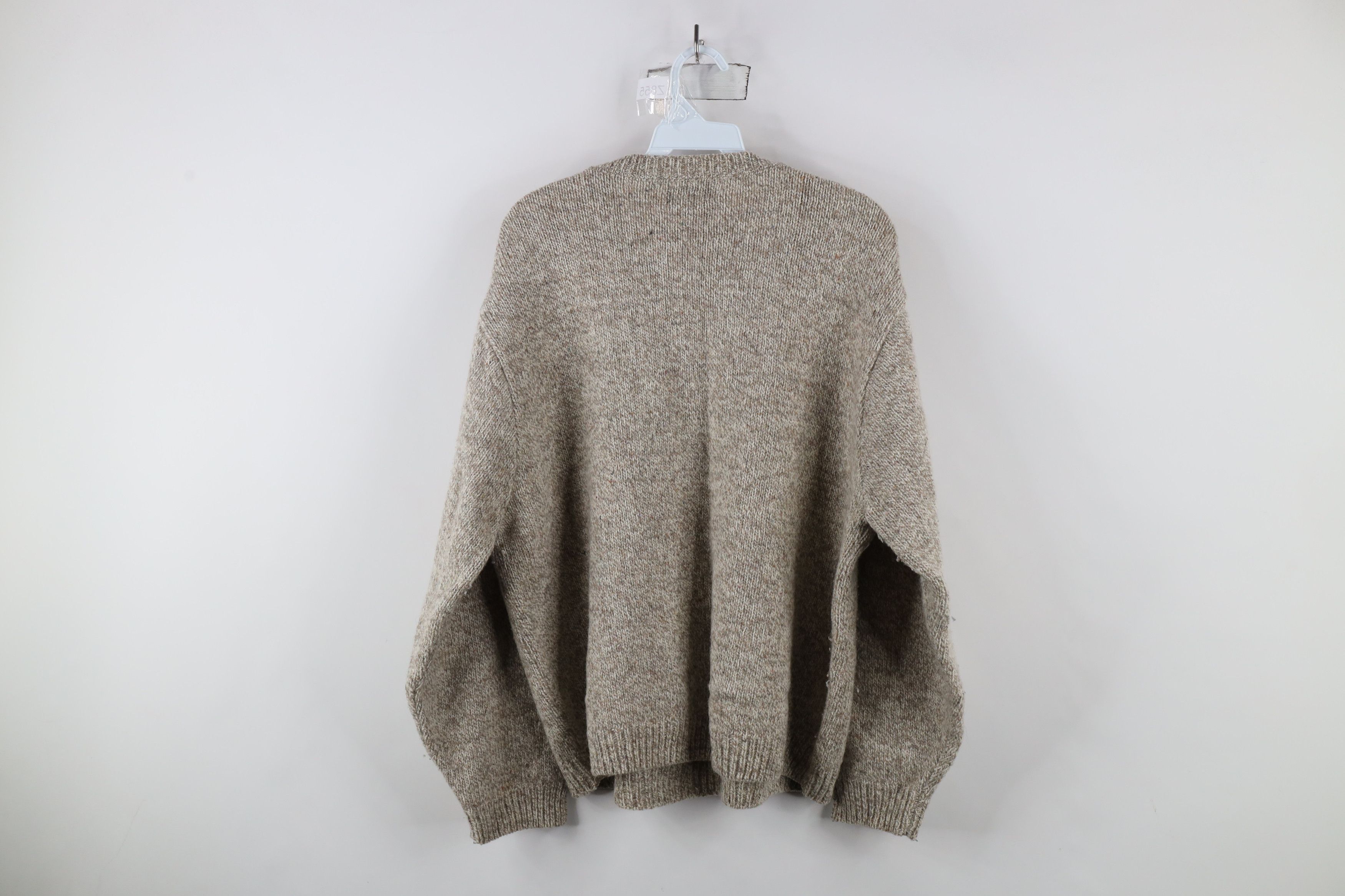 Lands' End × Vintage Vintage 90s Lands End Crewneck Sweater Oatmeal Brown USA Size XL / US 12-14 / IT 48-50 - 6 Thumbnail