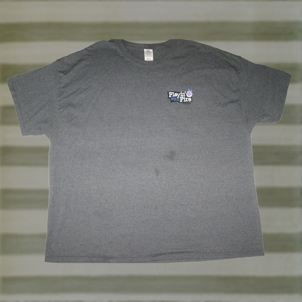 Gildan Playin' With Fire Band Shirt Mens 4XL Short Sleeve American Classic Rock Guys Size US XXL / EU 58 / 5 - 1 Thumbnail