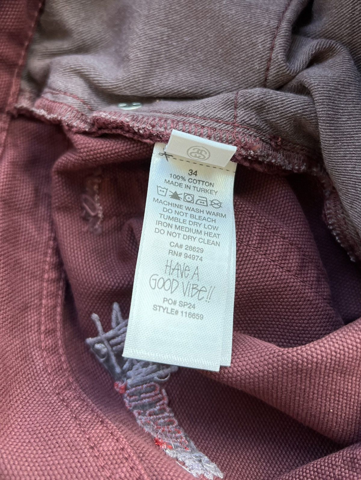 Stussy Stussy Classic Jeans Washed Canvas “Wine” 34 Size US 34 / EU 50 - 13 Thumbnail