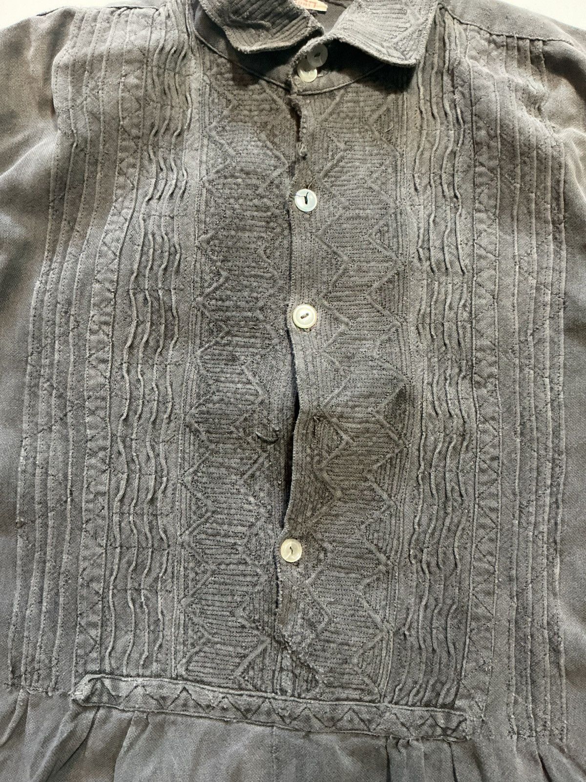 Vintage Vintage 100% Bomull Swedish Ruffle Pleated Tuxedo Shirt Size US S / EU 44-46 / 1 - 6 Thumbnail