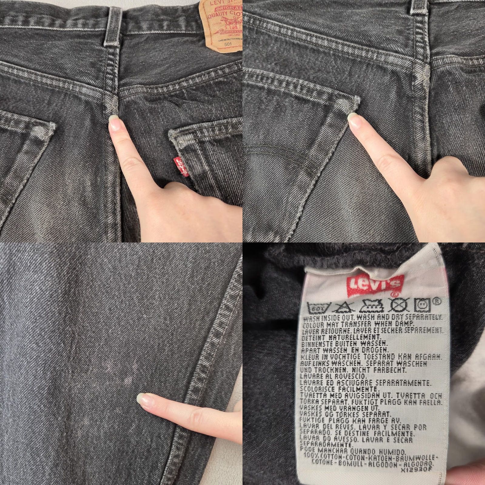 Levi's Vintage Levi's 501 Jeans Mens Black Button Fly Distressed 90s 28x30 Jeans Mens Size US 28 / EU 44 - 8 Thumbnail
