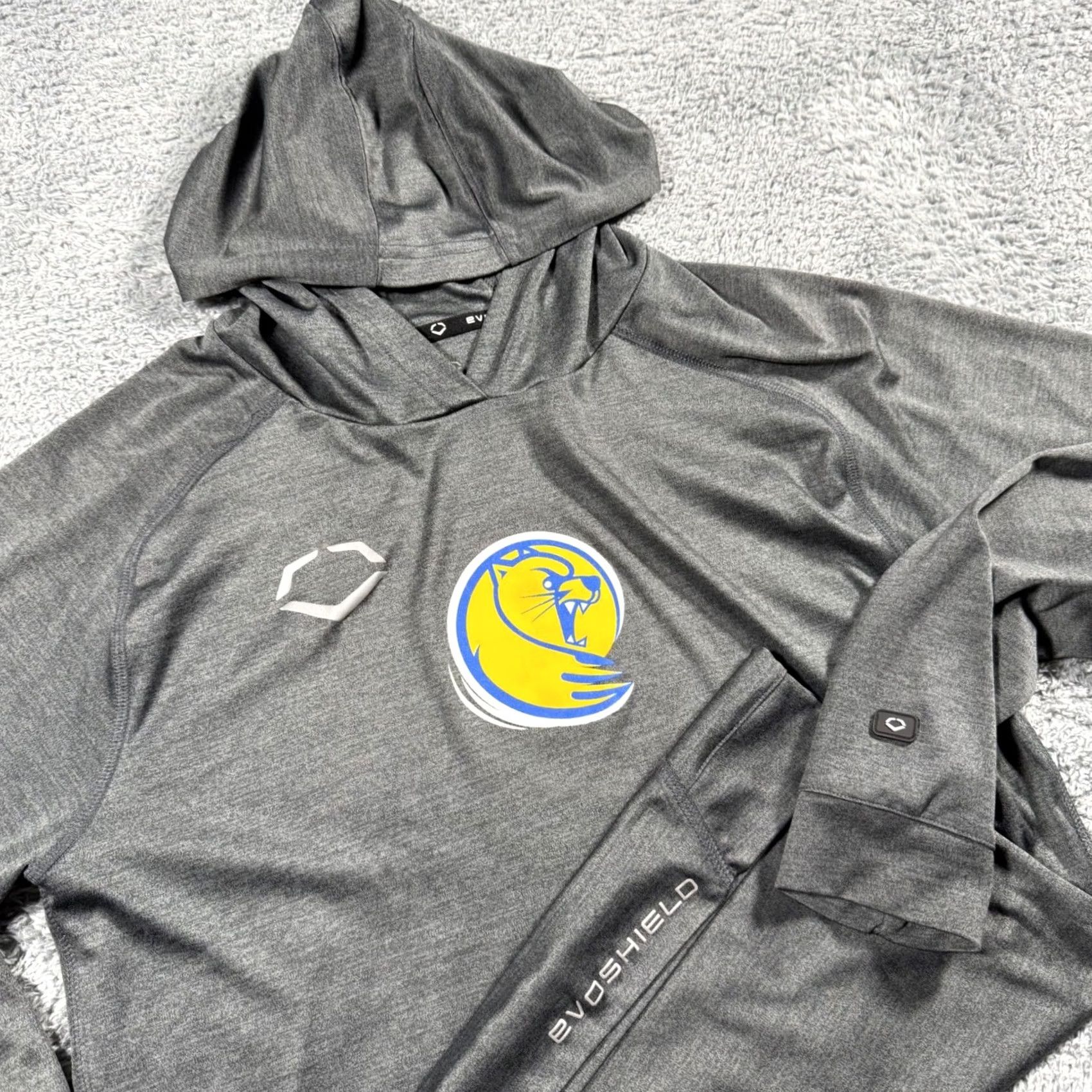 Vintage EvoShield Hoodie Lander University SC Gray Size M Size US M / EU 48-50 / 2 - 2 Thumbnail