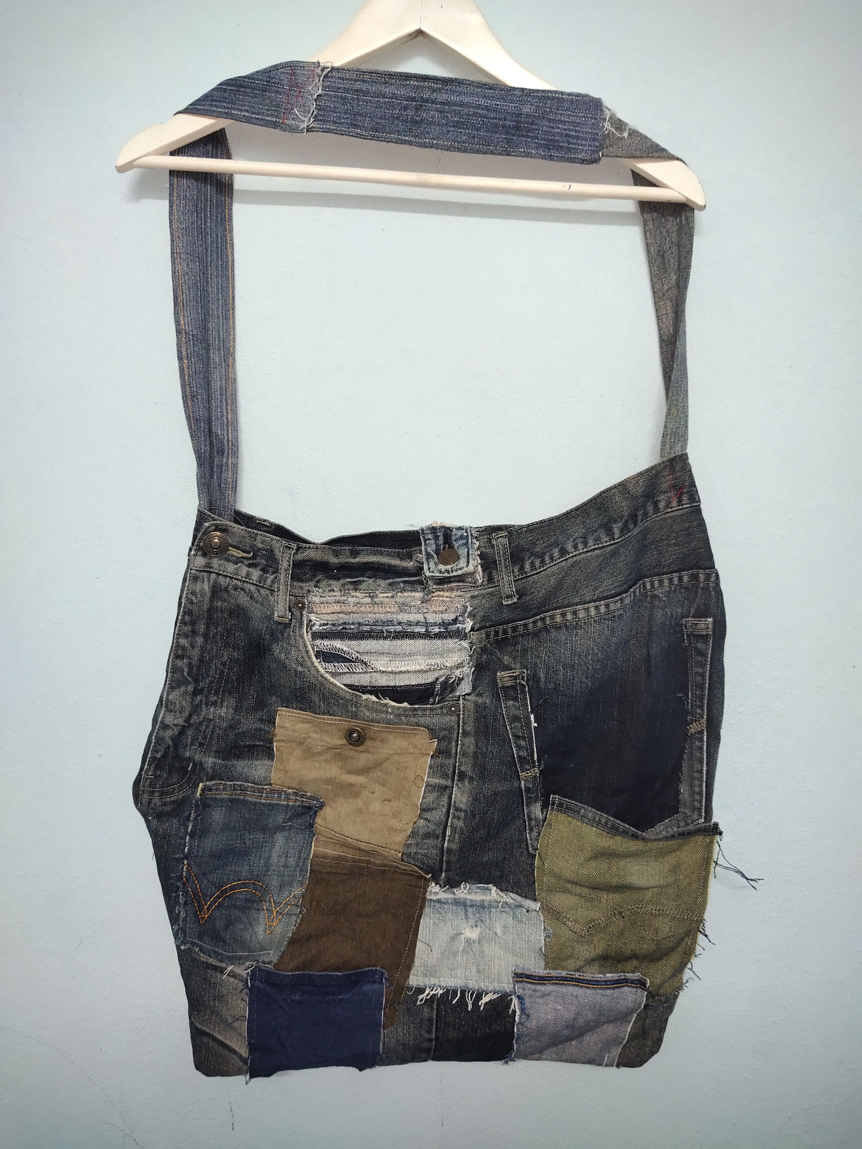 Other Distressed Denim Custom Massanger Jeans Bag Size ONE SIZE - 1 Thumbnail