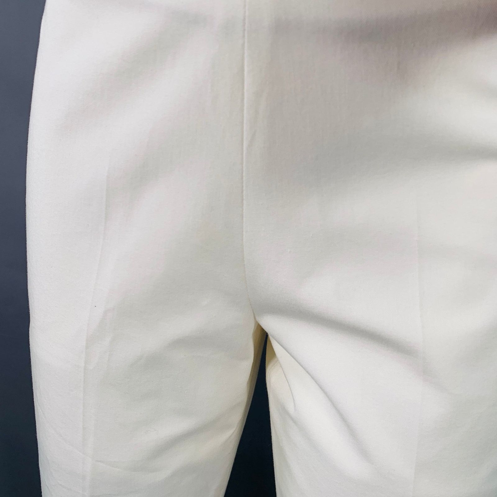 Other RIVAMONTI Size 4 White Cotton Blend Narrow Leg Dress Pants Size 27" / US 4 / IT 40 - 6 Thumbnail