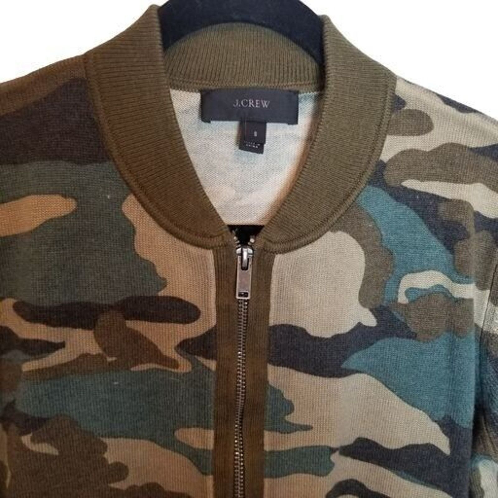 J.Crew J. Crew Womens Wool Camo Bomber Jacket Full Zip Size S Camo Size S / US 4 / IT 40 - 3 Thumbnail