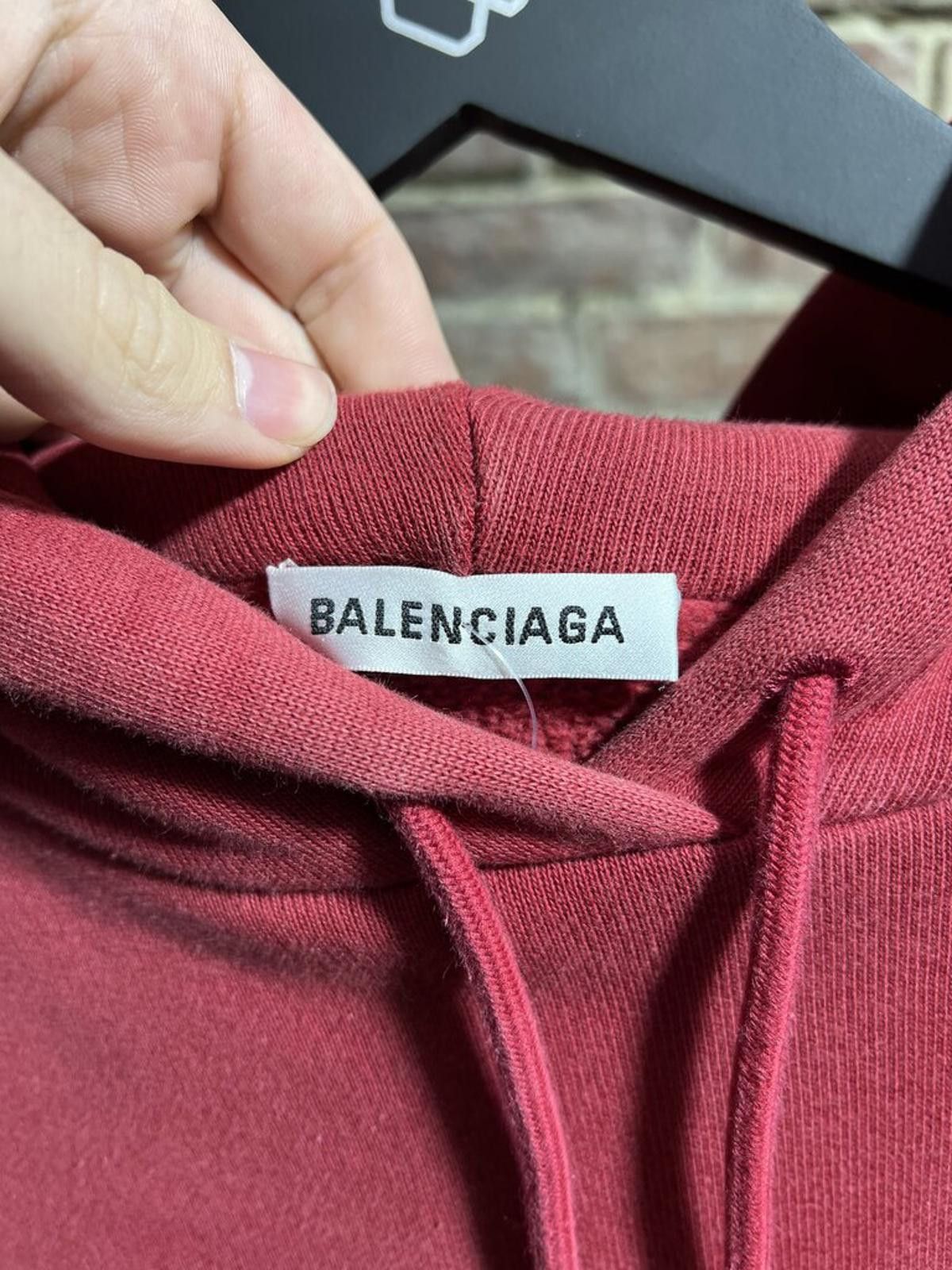 Balenciaga Balenciaga Burgundy Hoodie Sz. L Size ONE SIZE - 3 Thumbnail
