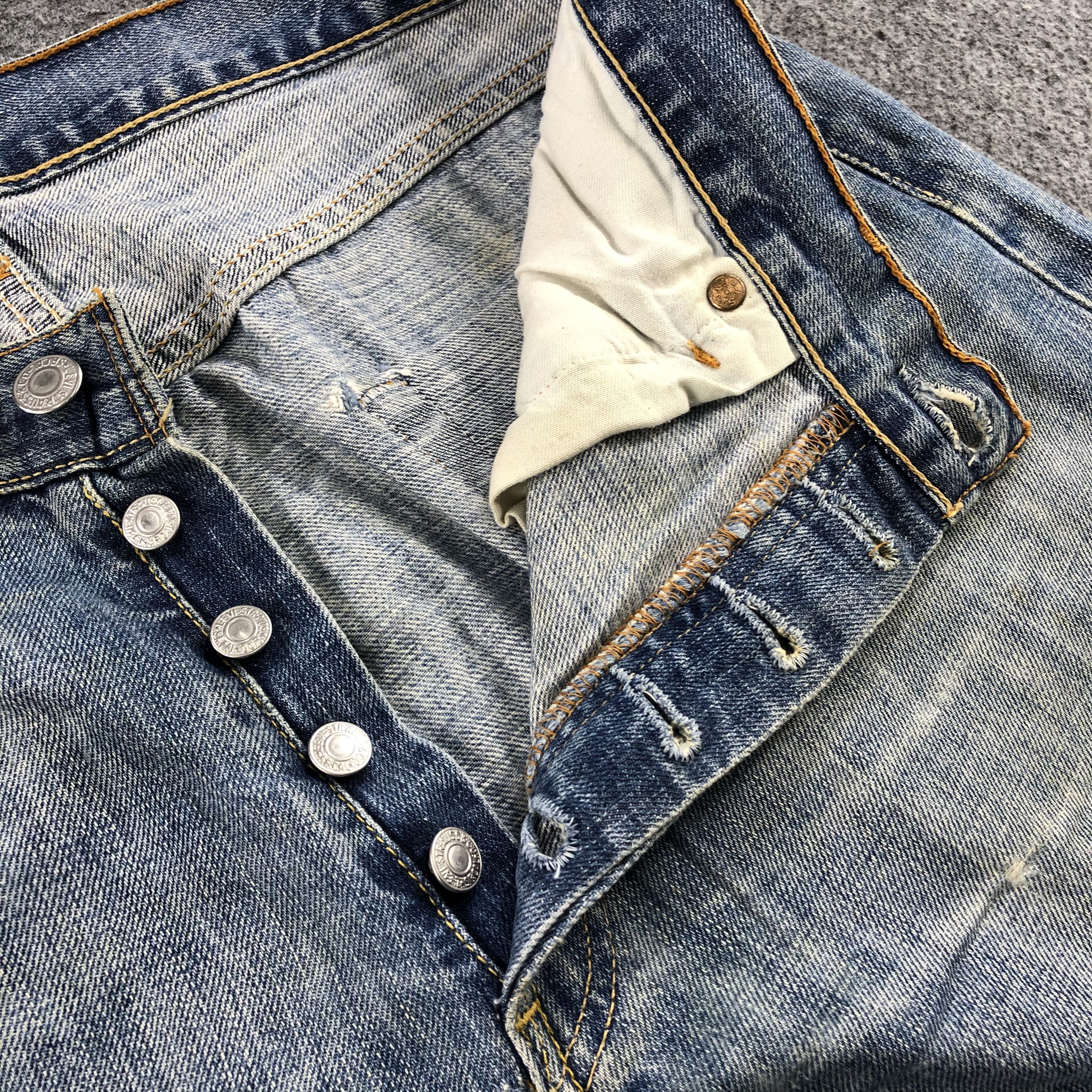 Levi's 90s Vintage Distress Levis 501 Jeans-J1419 Size US 34 / EU 50 - 9 Thumbnail
