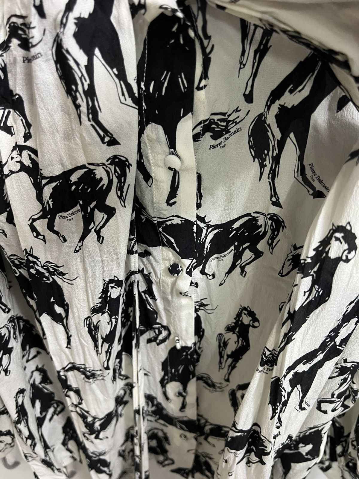 Balmain Balmain Printed Silk Shirt Tie Neck Size S / US 4 / IT 40 - 6 Thumbnail