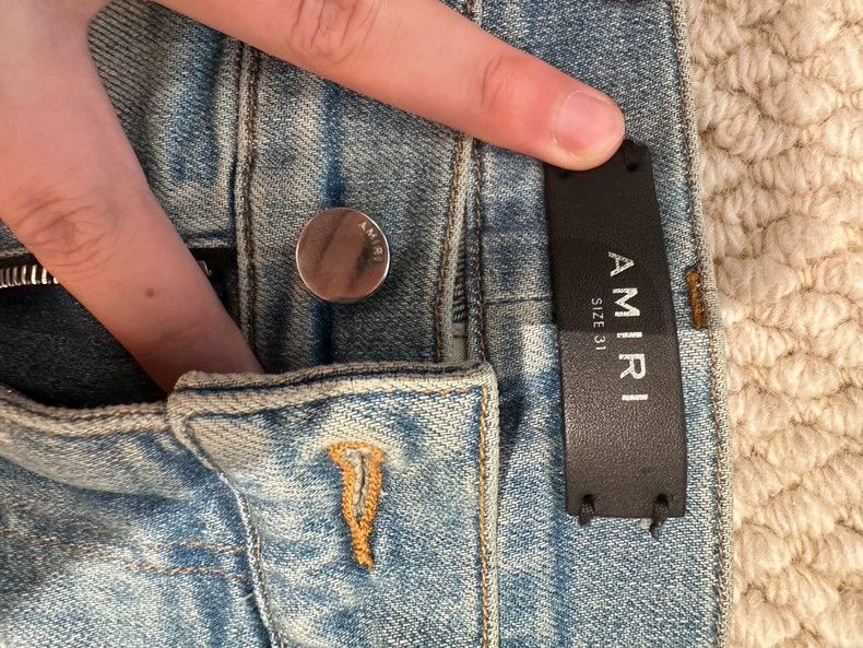 Amiri Amiri 17ss splashed blue denim Size US 31 - 4 Thumbnail