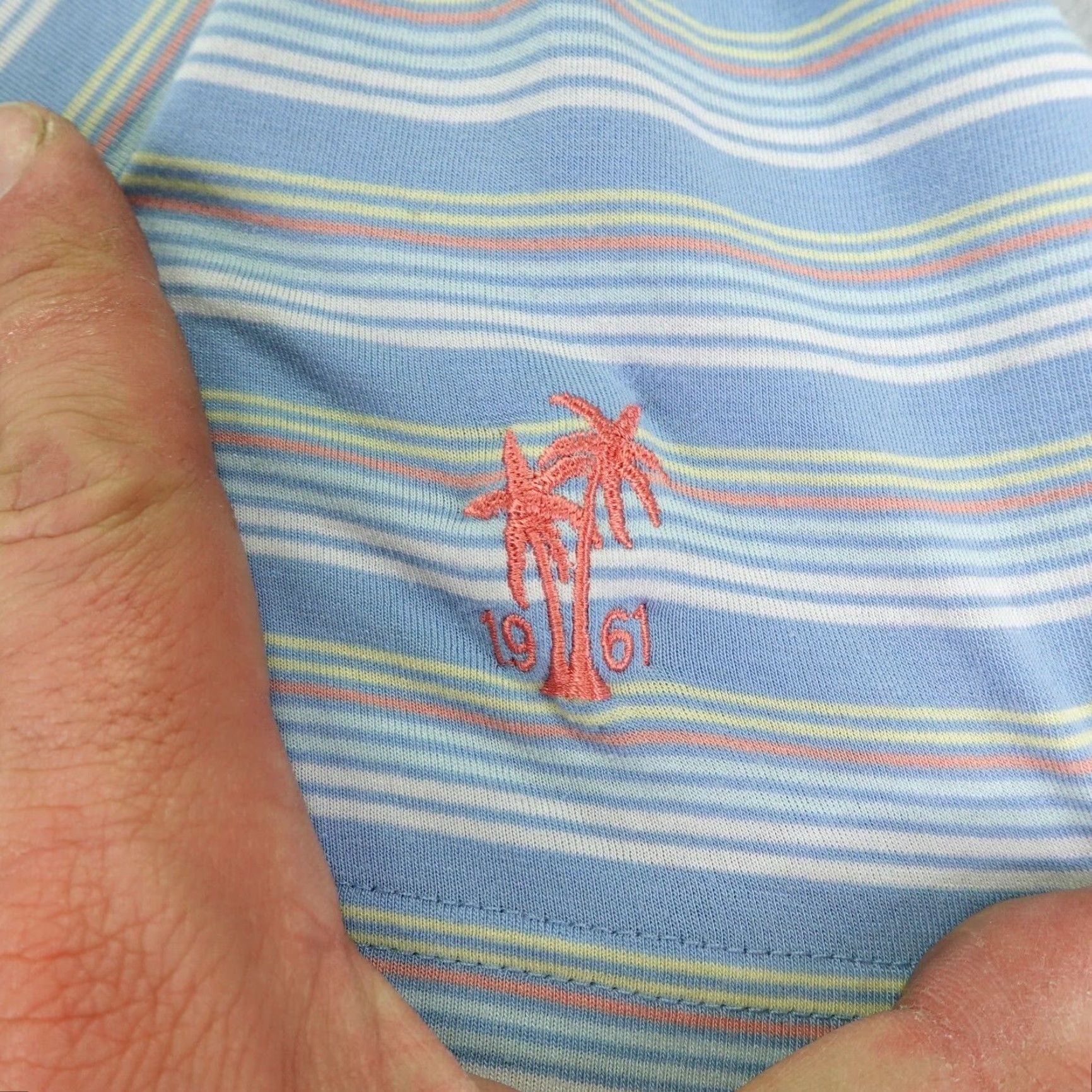 Peter Millar Peter Millar Polo Shirt Mens XL Blue Stripes Seaside Performance Flex Golf Size US XL / EU 56 / 4 - 4 Thumbnail