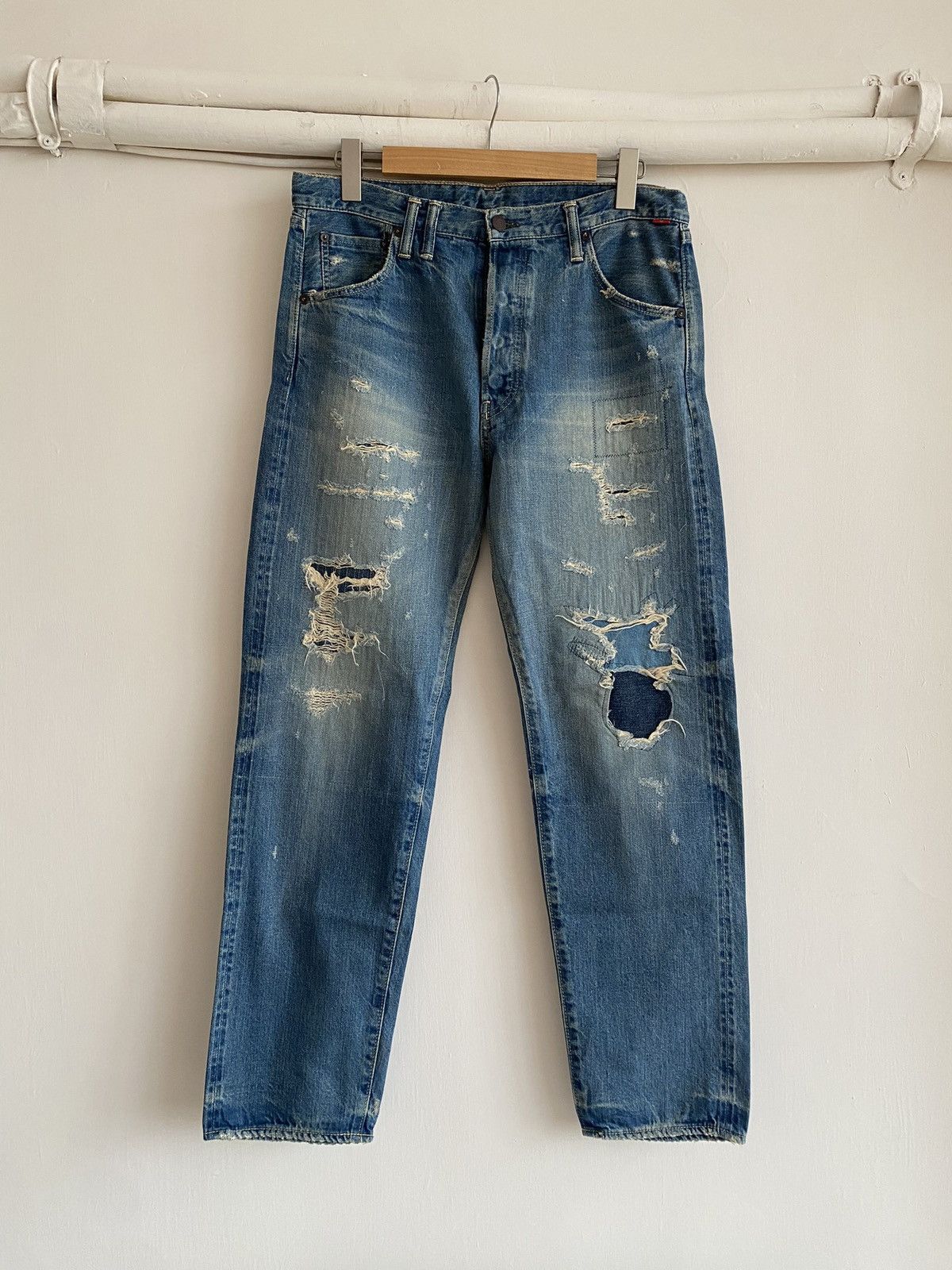 image of Anachronorm Patchwork Jeans Kapital Rrl Visvim Boro Needles in Blue, Men's (Size 34)