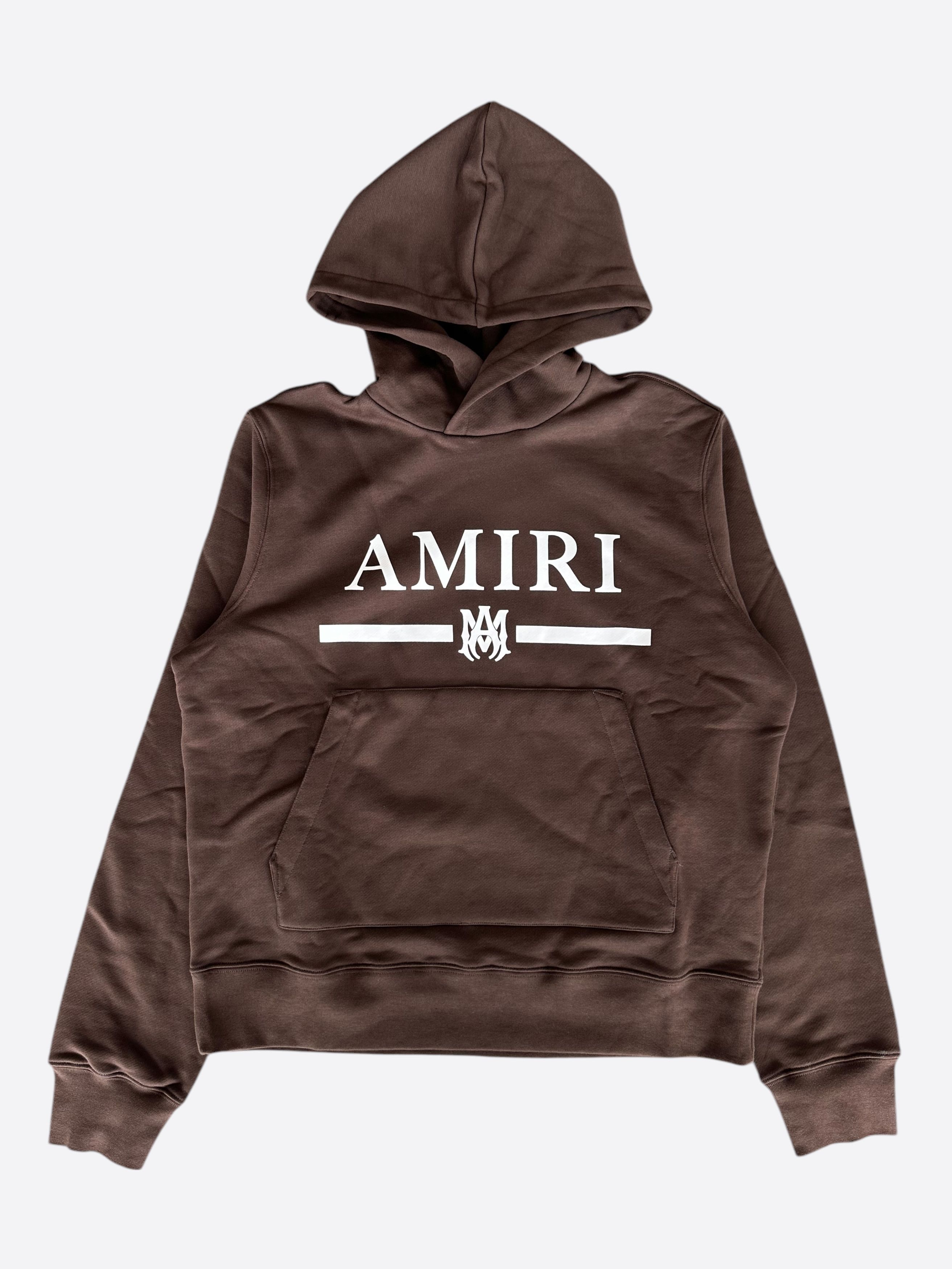 Amiri Brown & White MA Bar Logo Hoodie