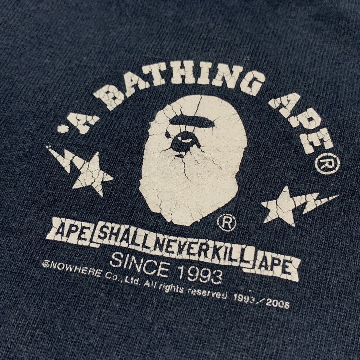 Bape Bape Large Bape Camo By Bathing Ape Navy Blue Tee 2008 Size US L / EU 52-54 / 3 - 10 Thumbnail