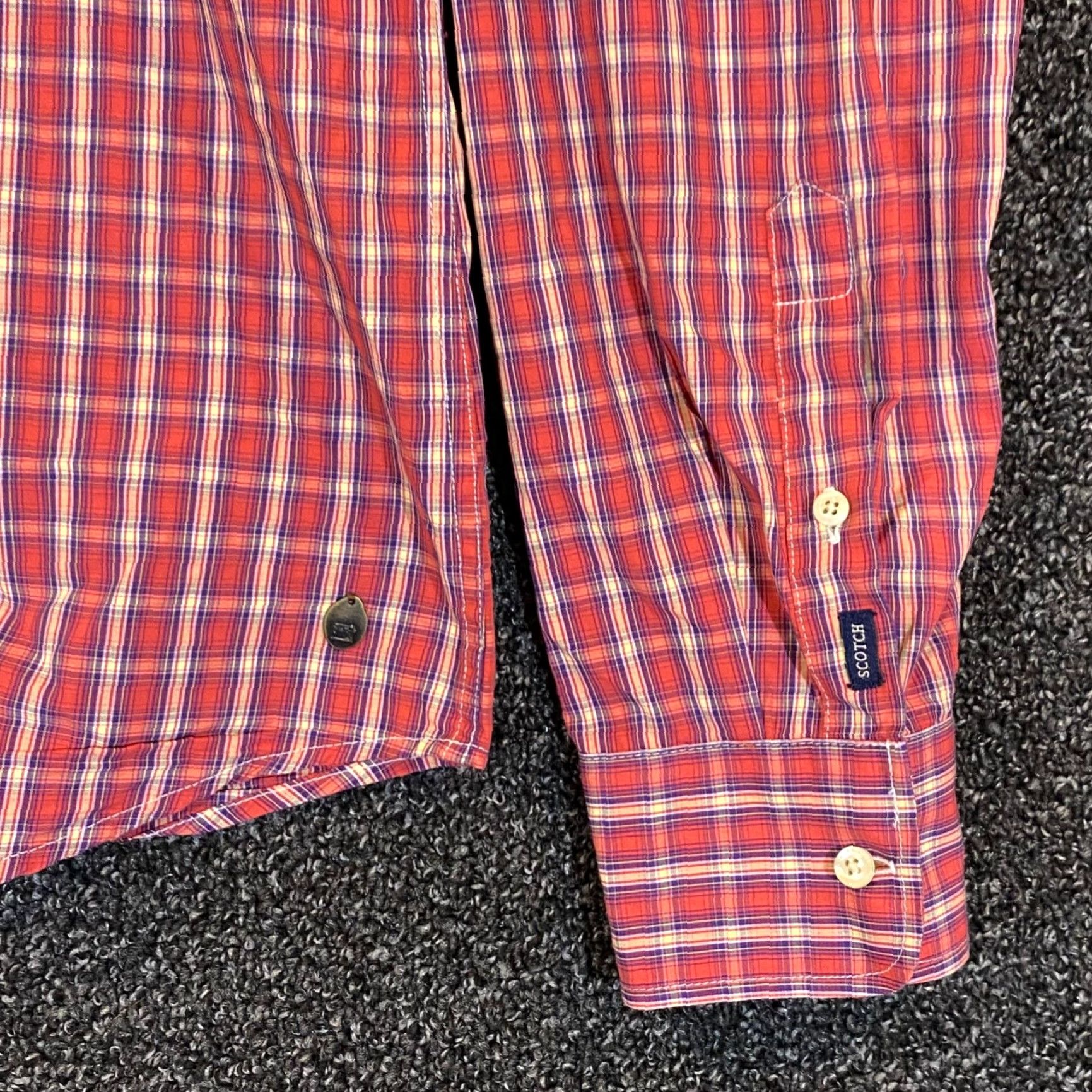 Scotch & Soda SCOTCH & SODA Tokyo Toujours Mens L Shirt Collared Checkered Pocketed Multicolor 100% Cotton Regular Size US L / EU 52-54 / 3 - 4 Thumbnail