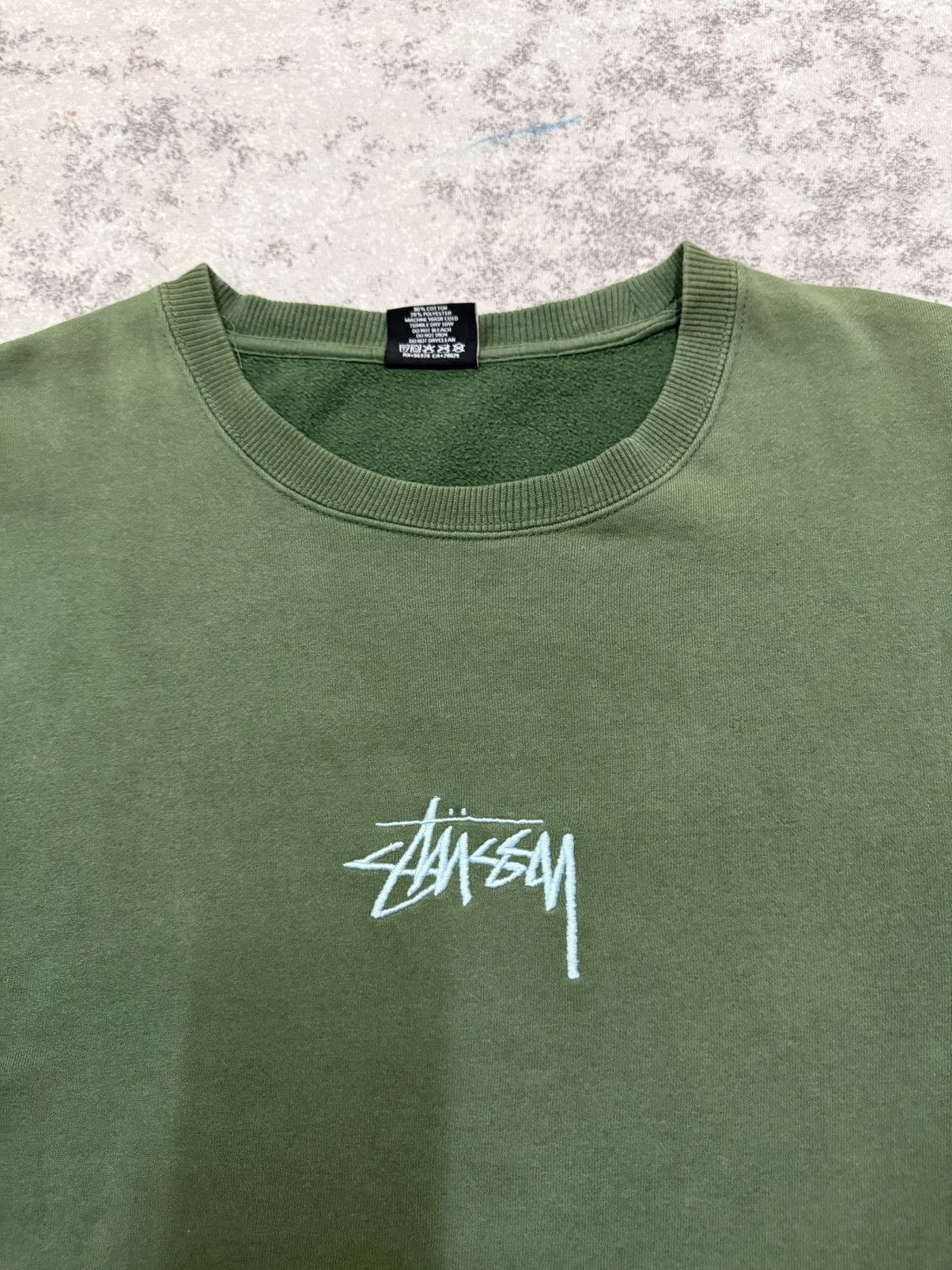 Stussy Stussy Emdroidery Center Logo Distressed Sweatshirt Size US XL / EU 56 / 4 - 6 Thumbnail