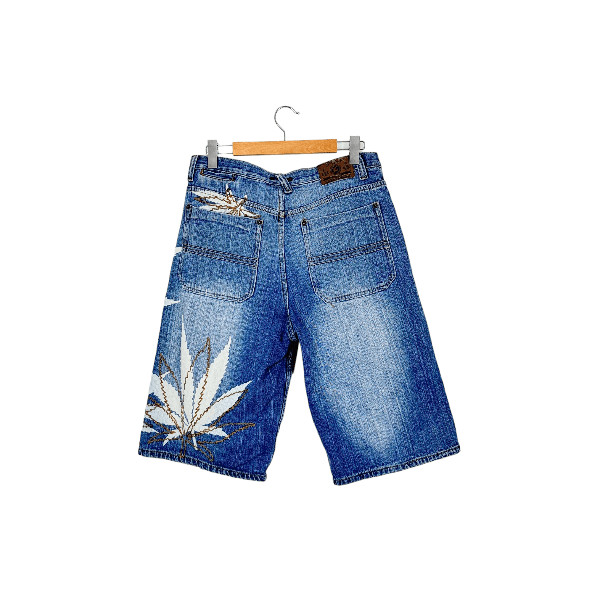 G-Unit G-Unit Marijuana Leaf Embroideries Hip Hop Jorts Size US 34 / EU 50 - 2 Thumbnail