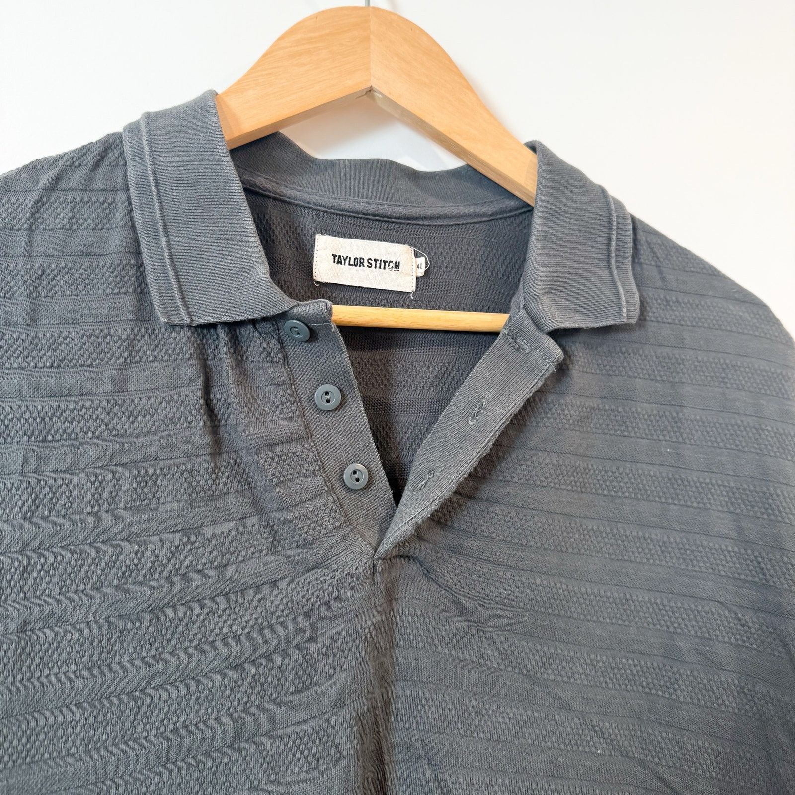 Taylor Stitch TAYLOR STITCH Dark Slate Jacquard Polo Size 40 M Size US M / EU 48-50 / 2 - 4 Thumbnail