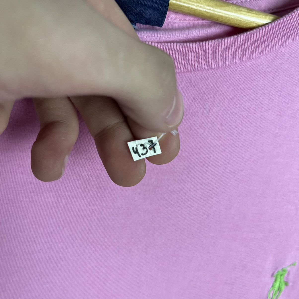 Polo Ralph Lauren × Ralph Lauren × Ralph Lauren Sport 🌸VINTAGE🌸 Polo by Ralph Lauren Pink T-Shirt with green pony Size US XXL / EU 58 / 5 - 7 Thumbnail