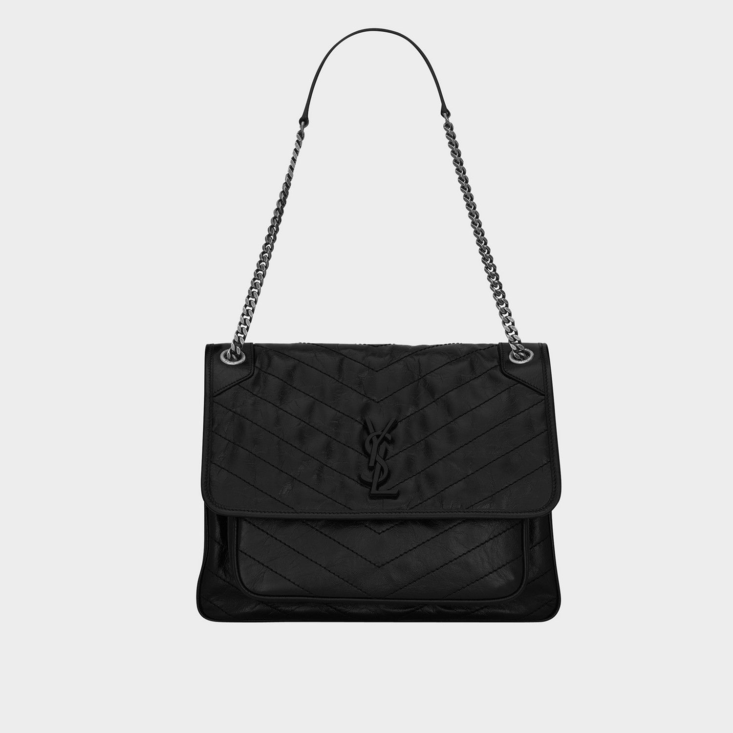 Saint Laurent Paris o1b1hav110125 Size: OS / Niki Large Vintage Leather Black Size ONE SIZE - 2 Thumbnail