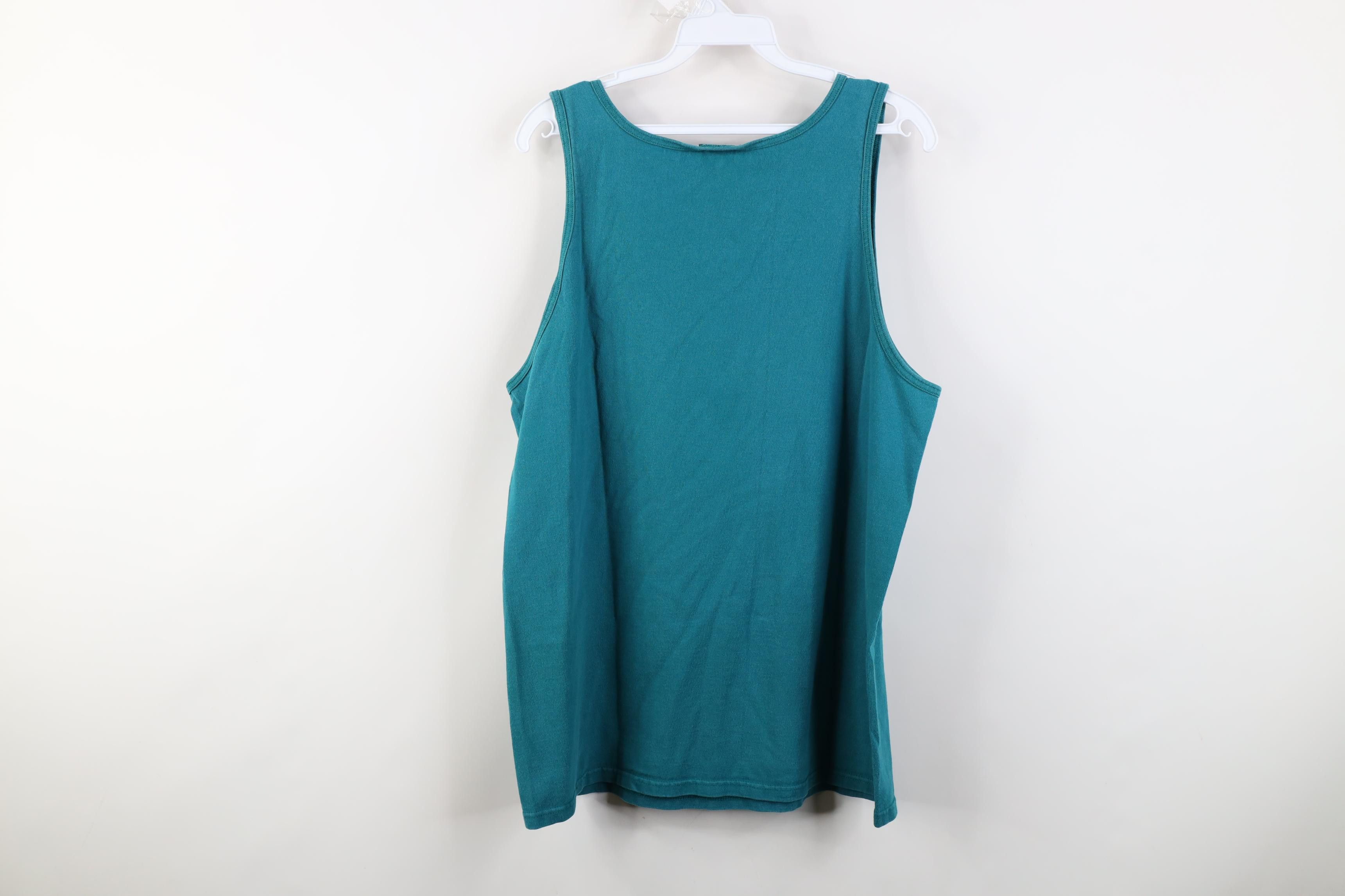 Vintage Vintage 90s Streetwear Tank Top T-Shirt Teal Cotton USA Size US M / EU 48-50 / 2 - 9 Thumbnail