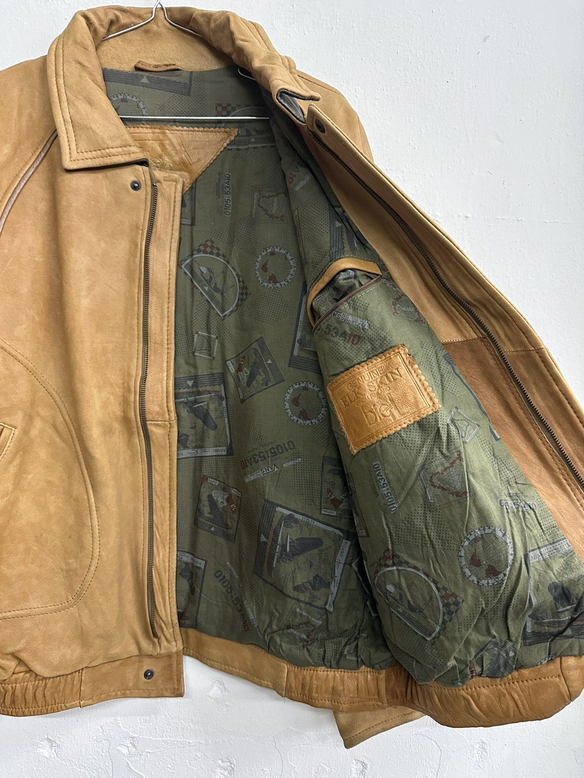 Vintage VTG BIG L Elk Skin Leather Jacket Size US L / EU 52-54 / 3 - 8 Thumbnail