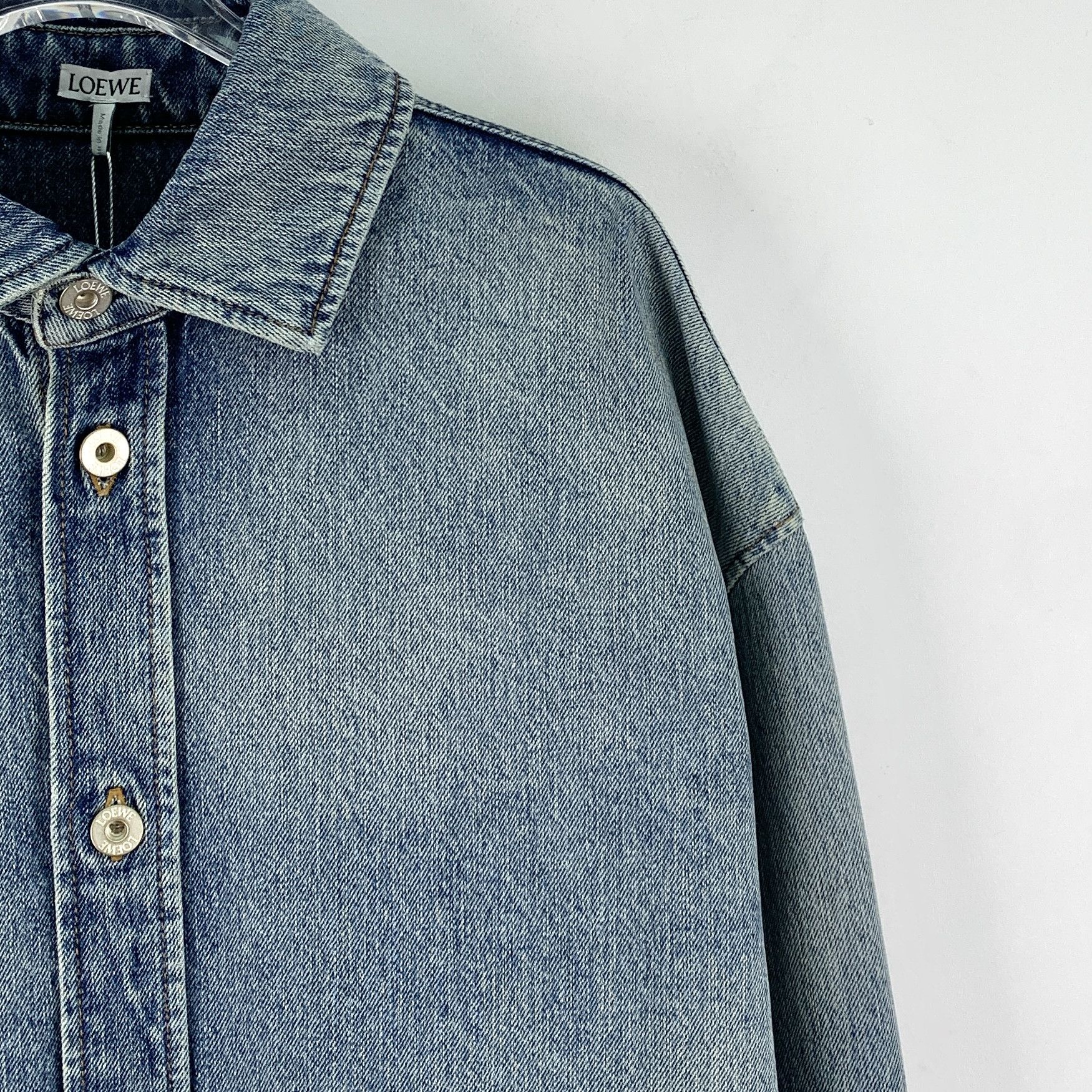 Loewe Loewe Logo Embroidered Denim Shirt Blue (44) Size US S / EU 44-46 / 1 - 3 Thumbnail