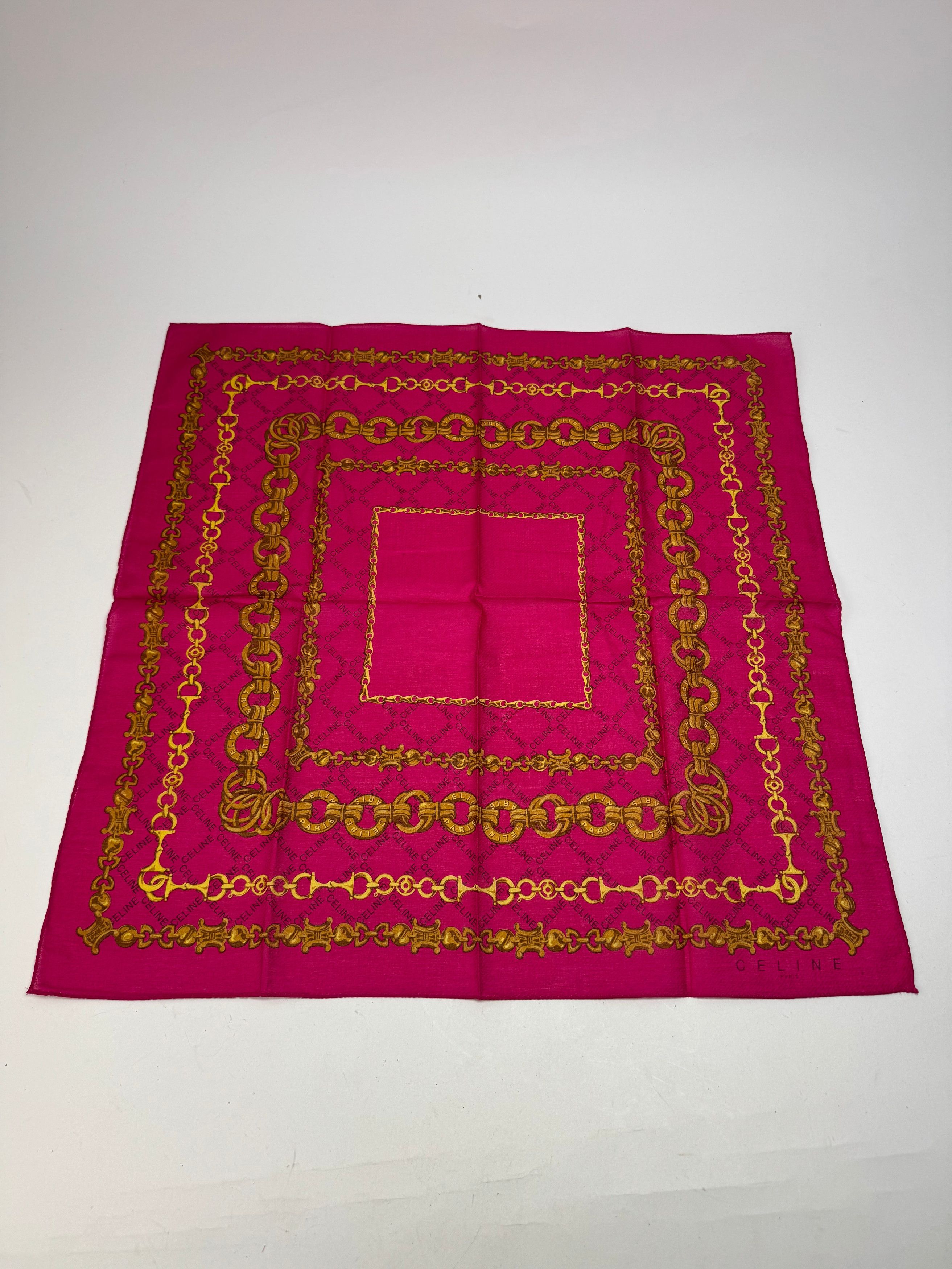 Celine Vintage Paris Scarf Purple Gold Size ONE SIZE - 1 Thumbnail