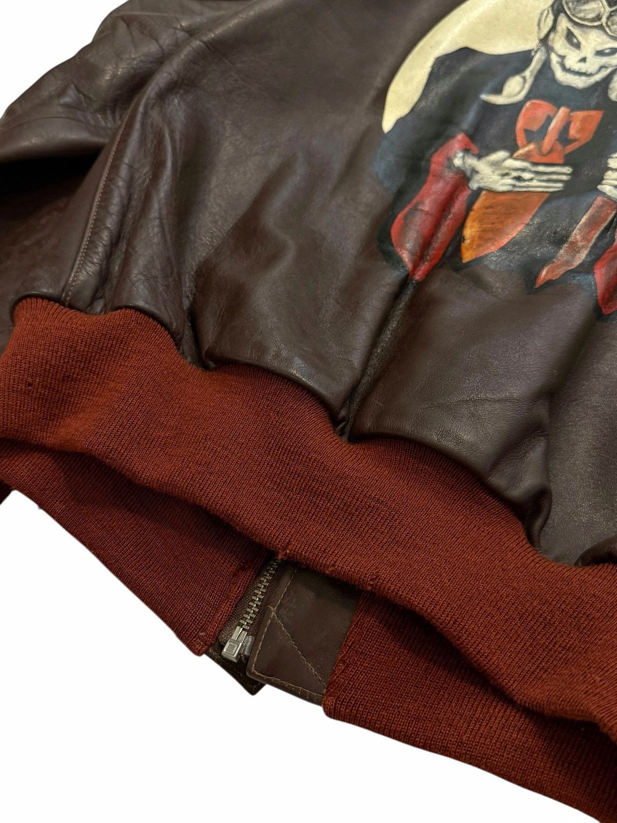 Other LOST WORLDS Painted Dubow A-2 Horse Leather Flight Jacket Size US L / EU 52-54 / 3 - 7 Thumbnail
